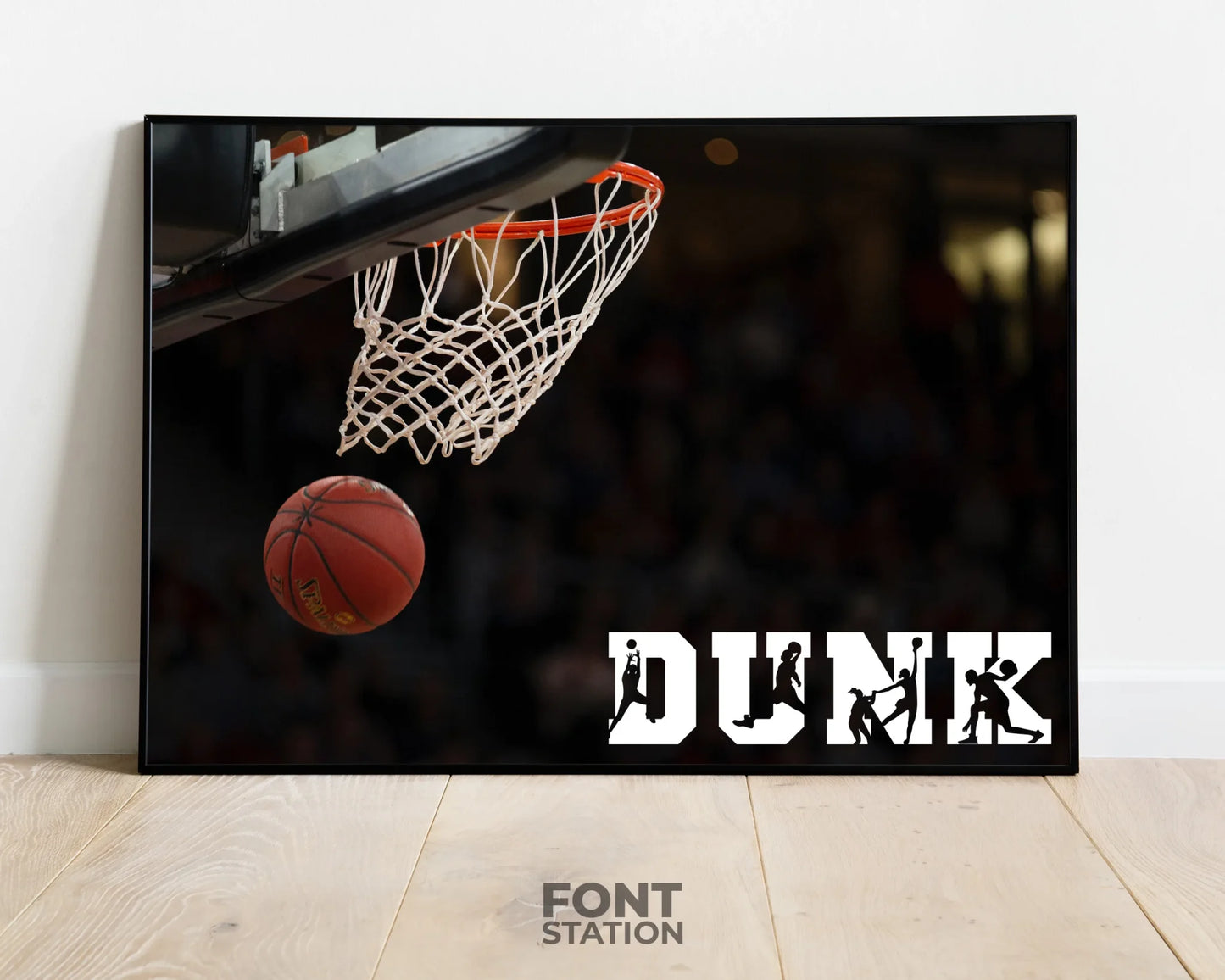 Basketball Font Display on Frame - Typography Presentation