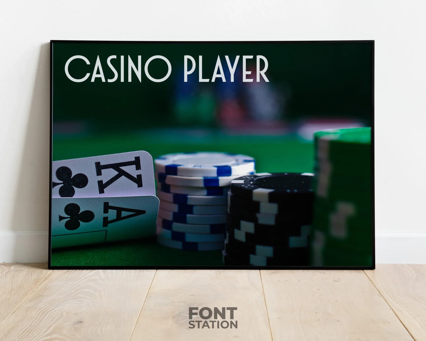 Casino VIP Font Display on Frame - Typography Presentation