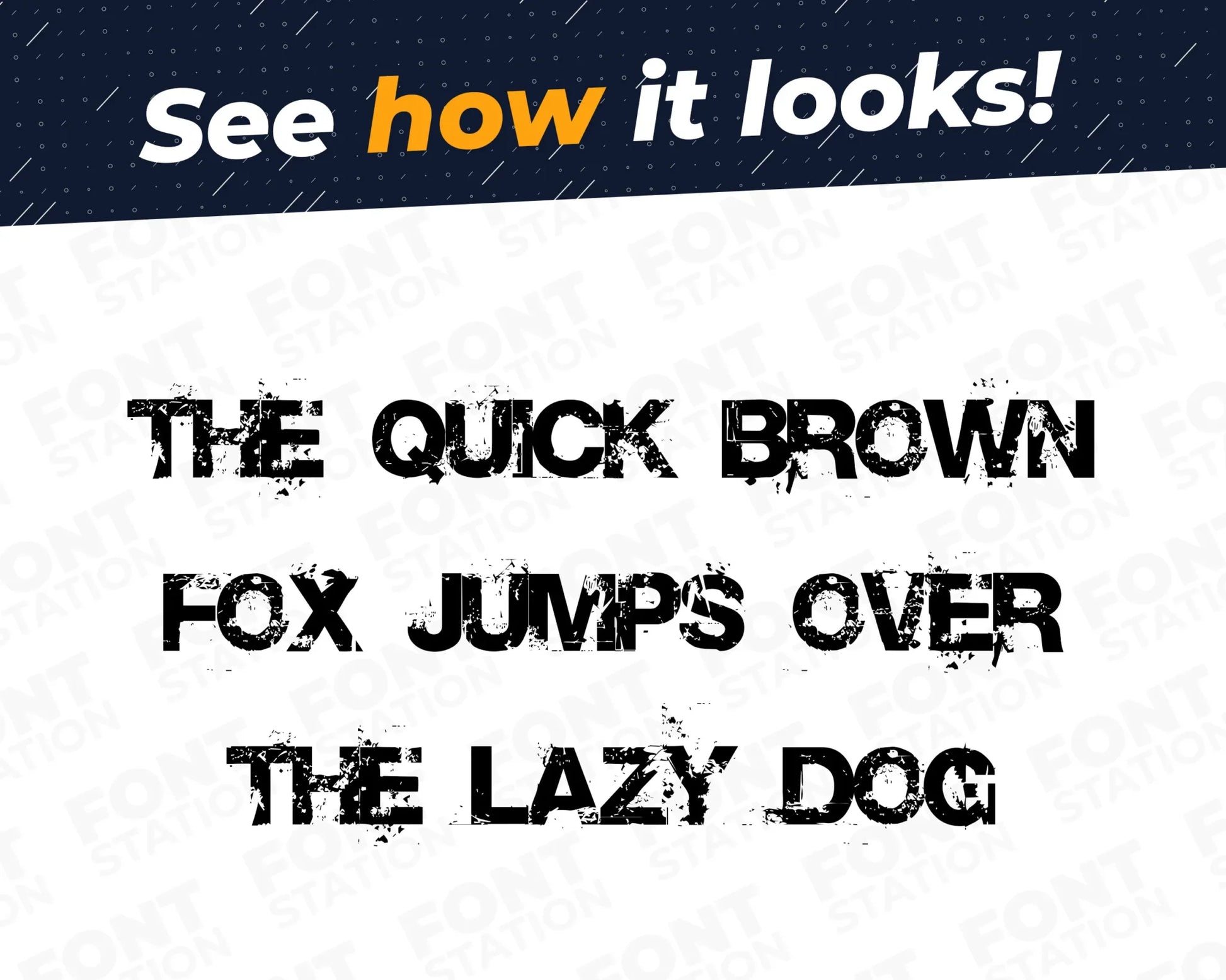 A complete showcase image of the Adventure font, featuring the text 'The quick brown fox jumps over the lazy dog' to display every letter of the alphabet.