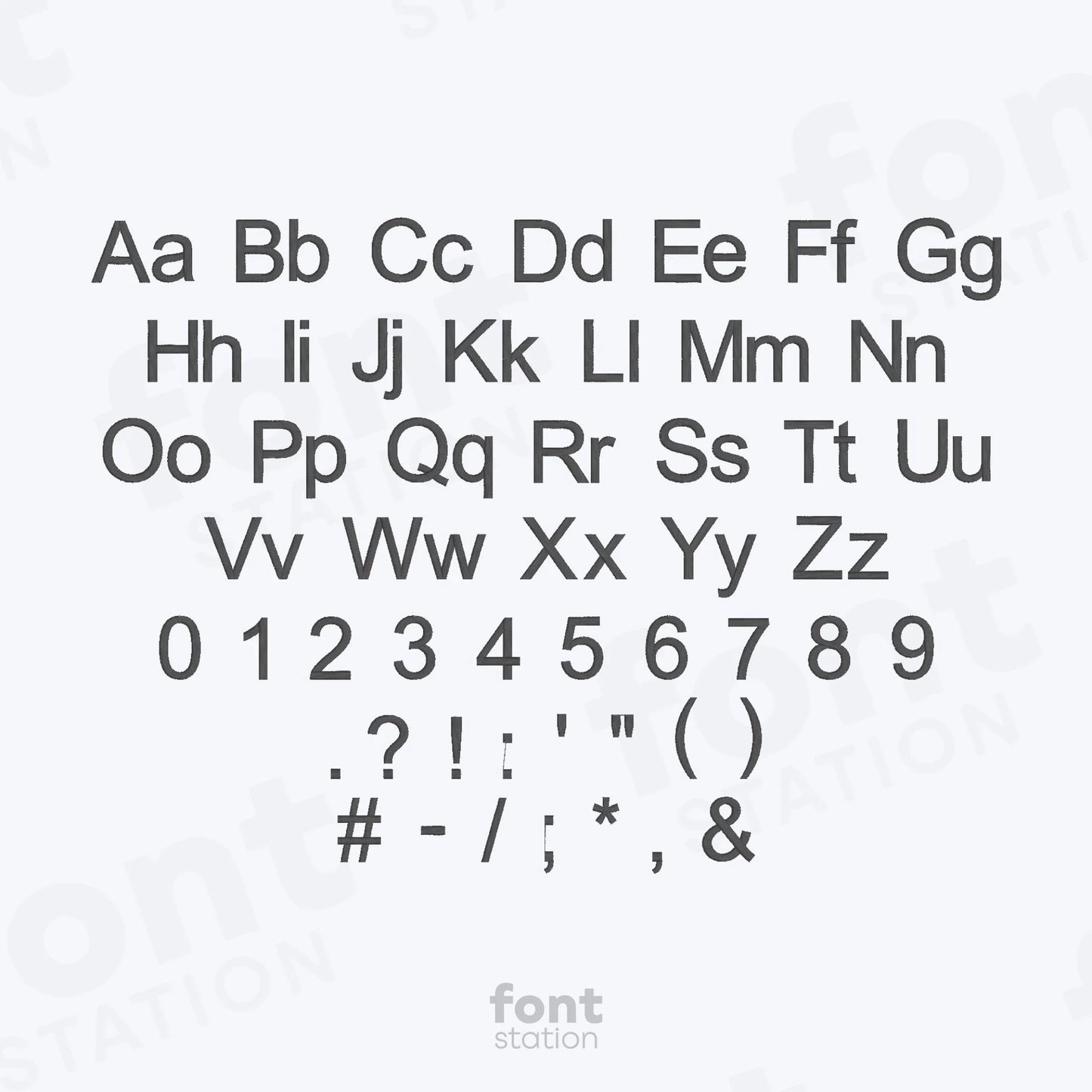 Arial Embroidery Font