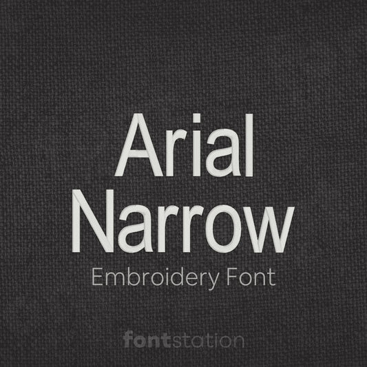 Main image of the Arial Narrow embroidery font created by FontStation.