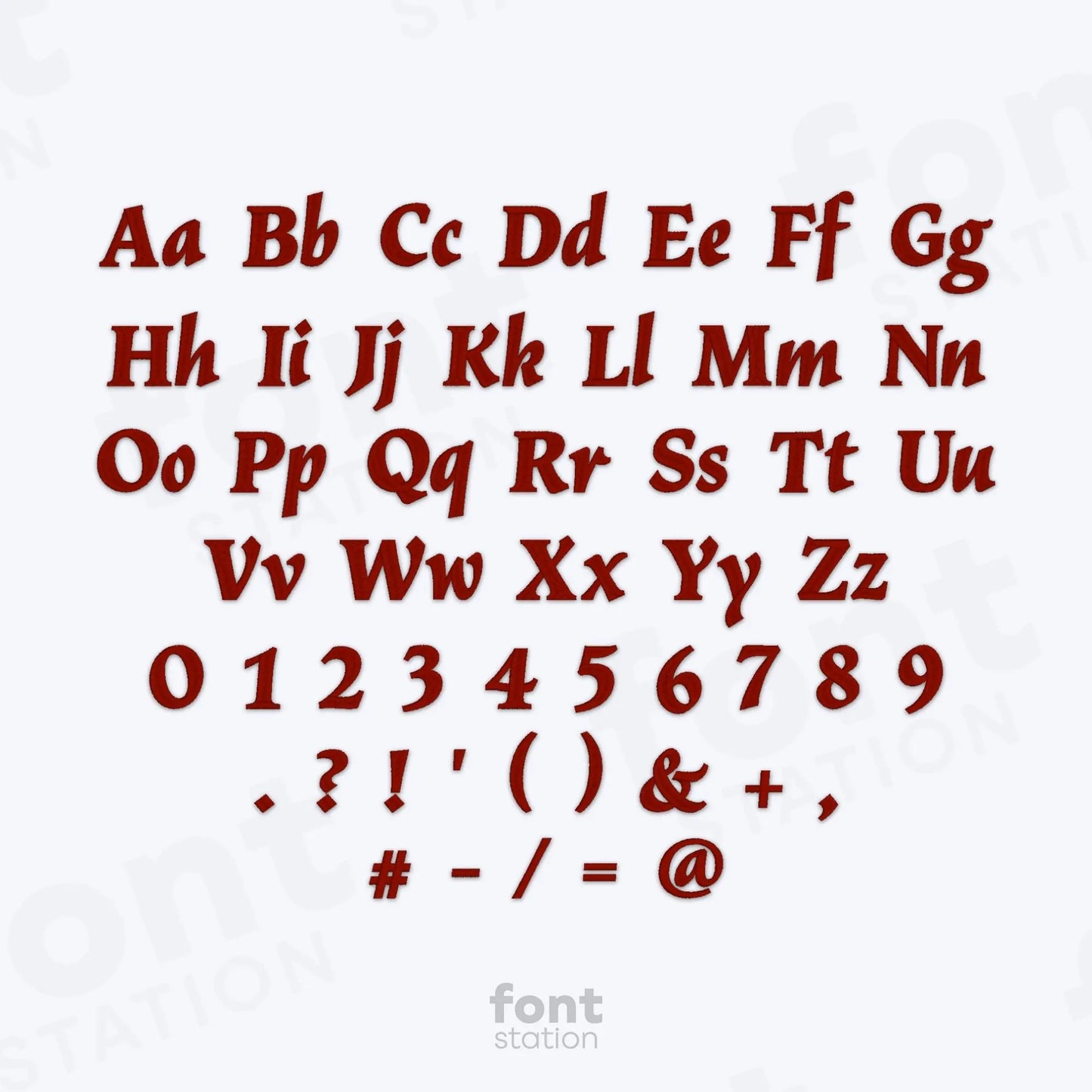 Asian Embroidery Font