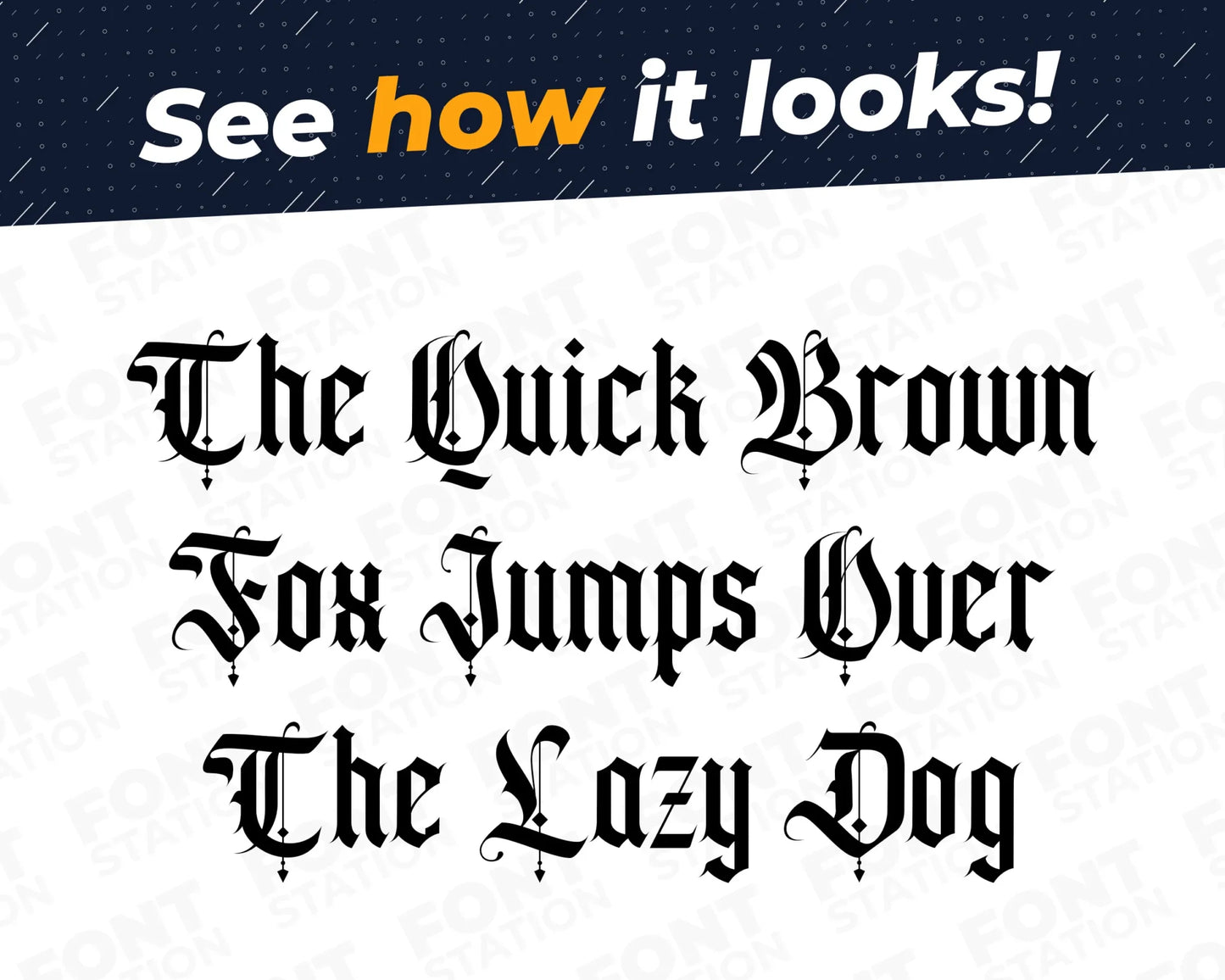 A complete showcase image of the Black Inked Studio font, featuring the text 'The quick brown fox jumps over the lazy dog' to display every letter of the alphabet.