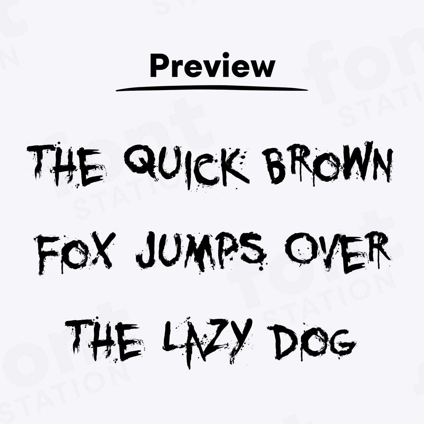 A complete showcase image of the Bloody font, featuring the text 'The quick brown fox jumps over the lazy dog' to display every letter of the alphabet.