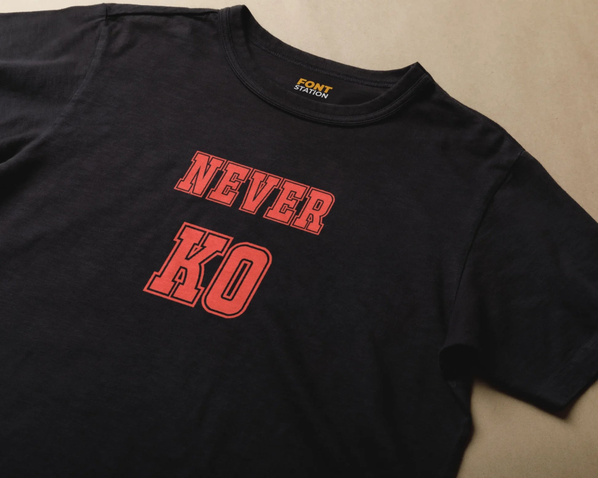 Sublimated T-Shirt with Boxing Font Typography - Fashionable Apparel Displaying Stylish Lettering