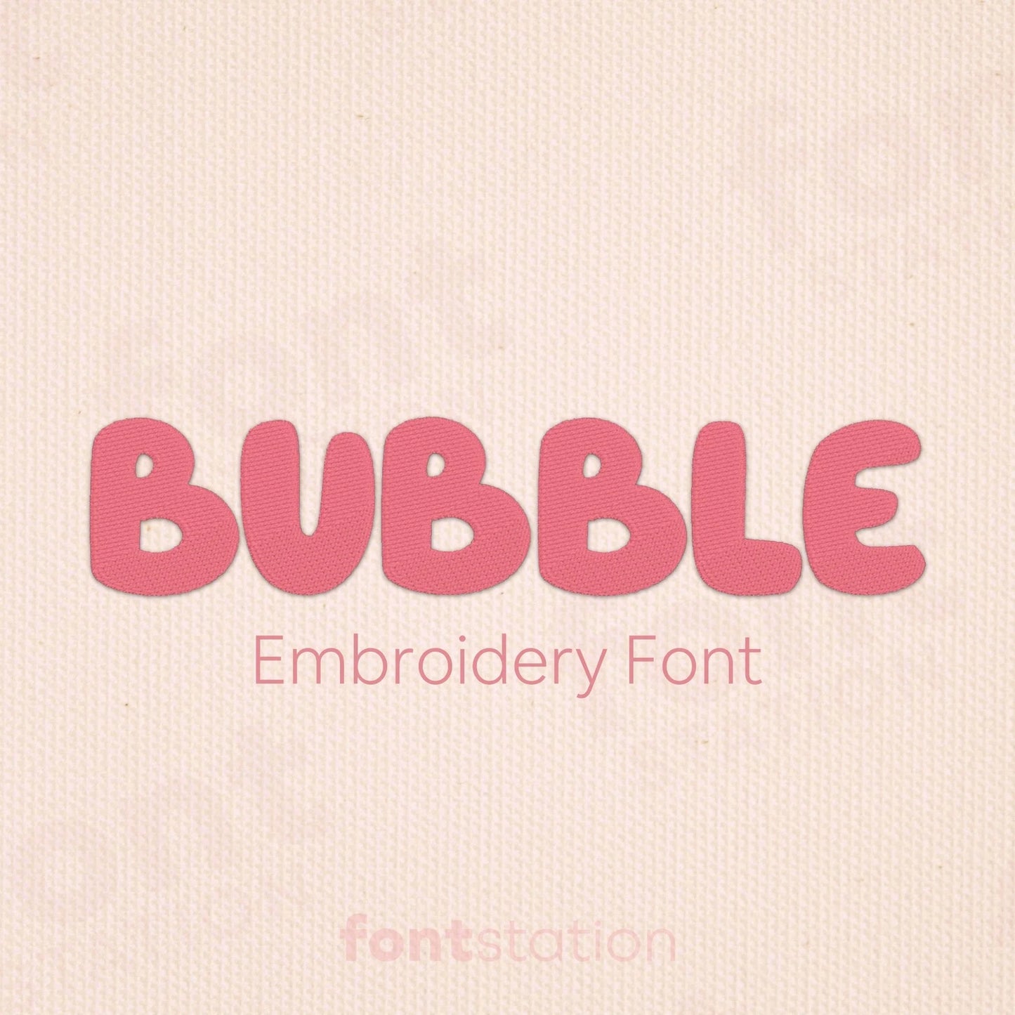 Main image of the Bubble embroidery font created by FontStation.