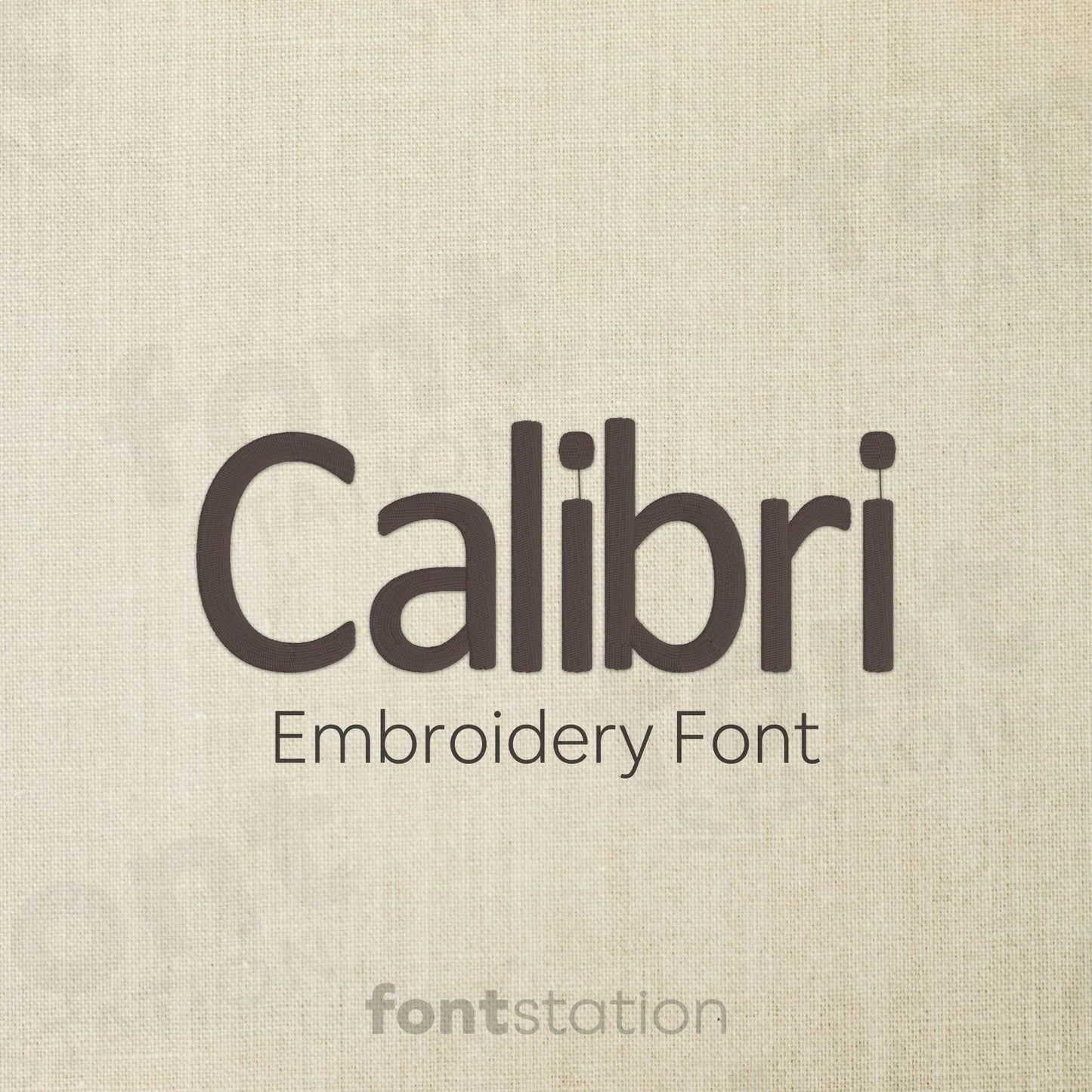 Main image of the Calibri embroidery font created by FontStation.