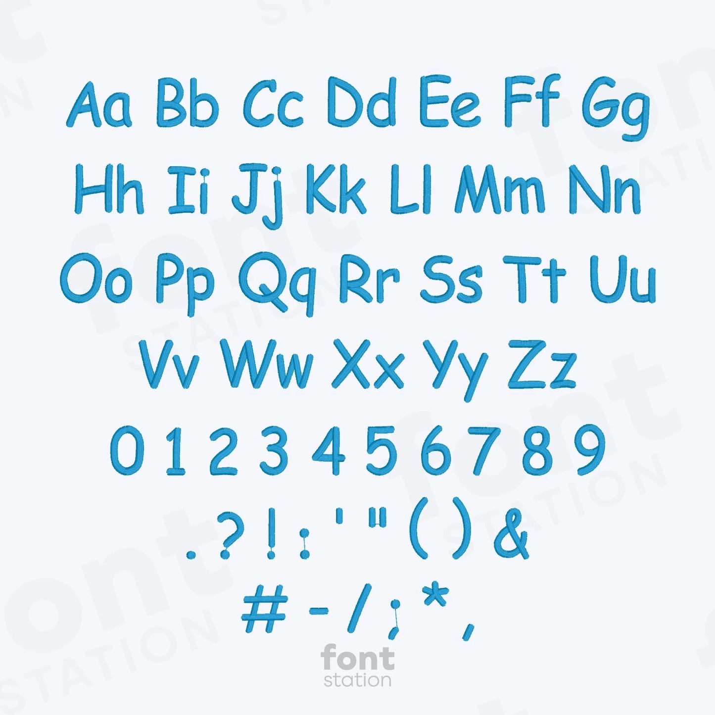 Comic Sans Embroidery Font