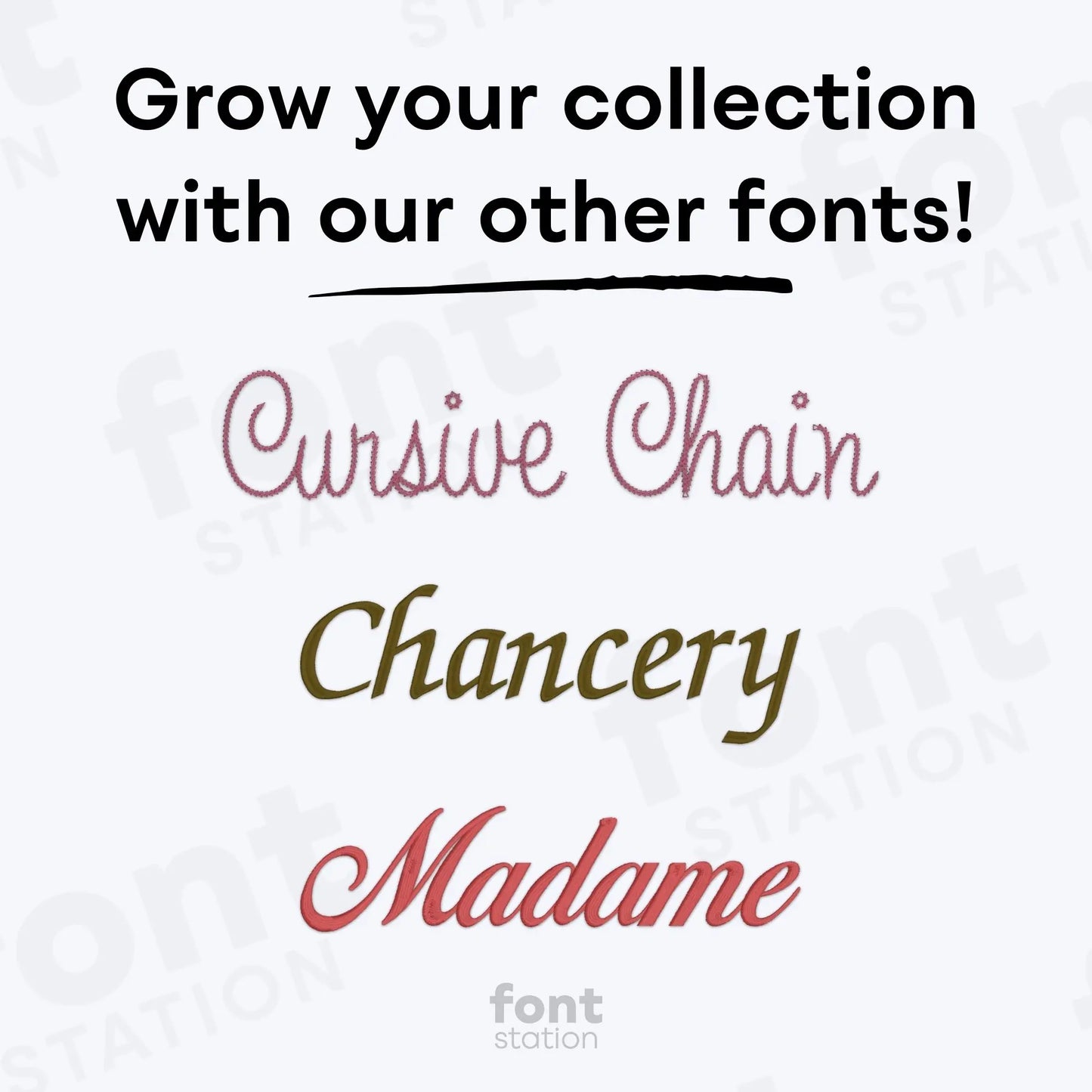 Cursive Bean Embroidery Font