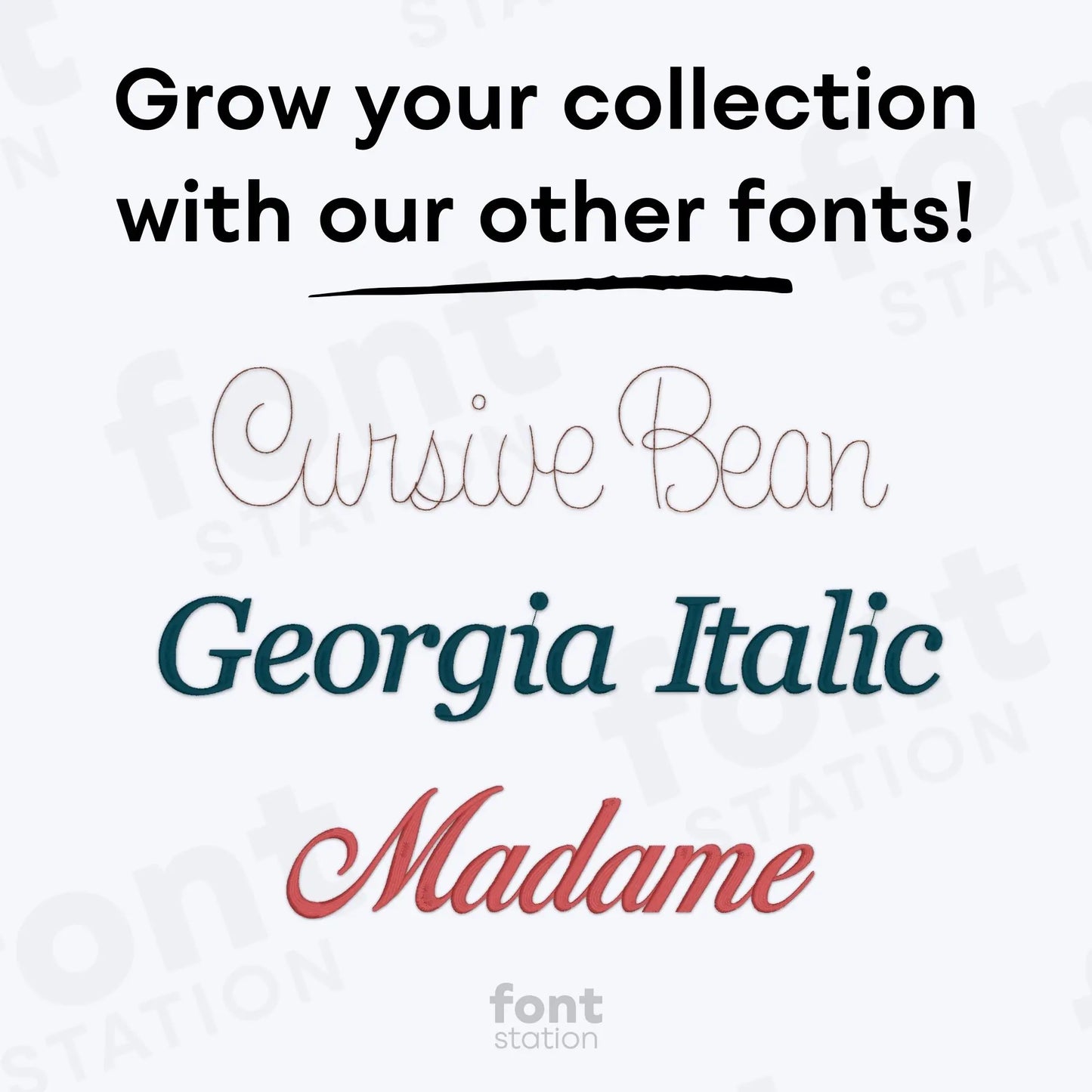 Cursive Chain Embroidery Font