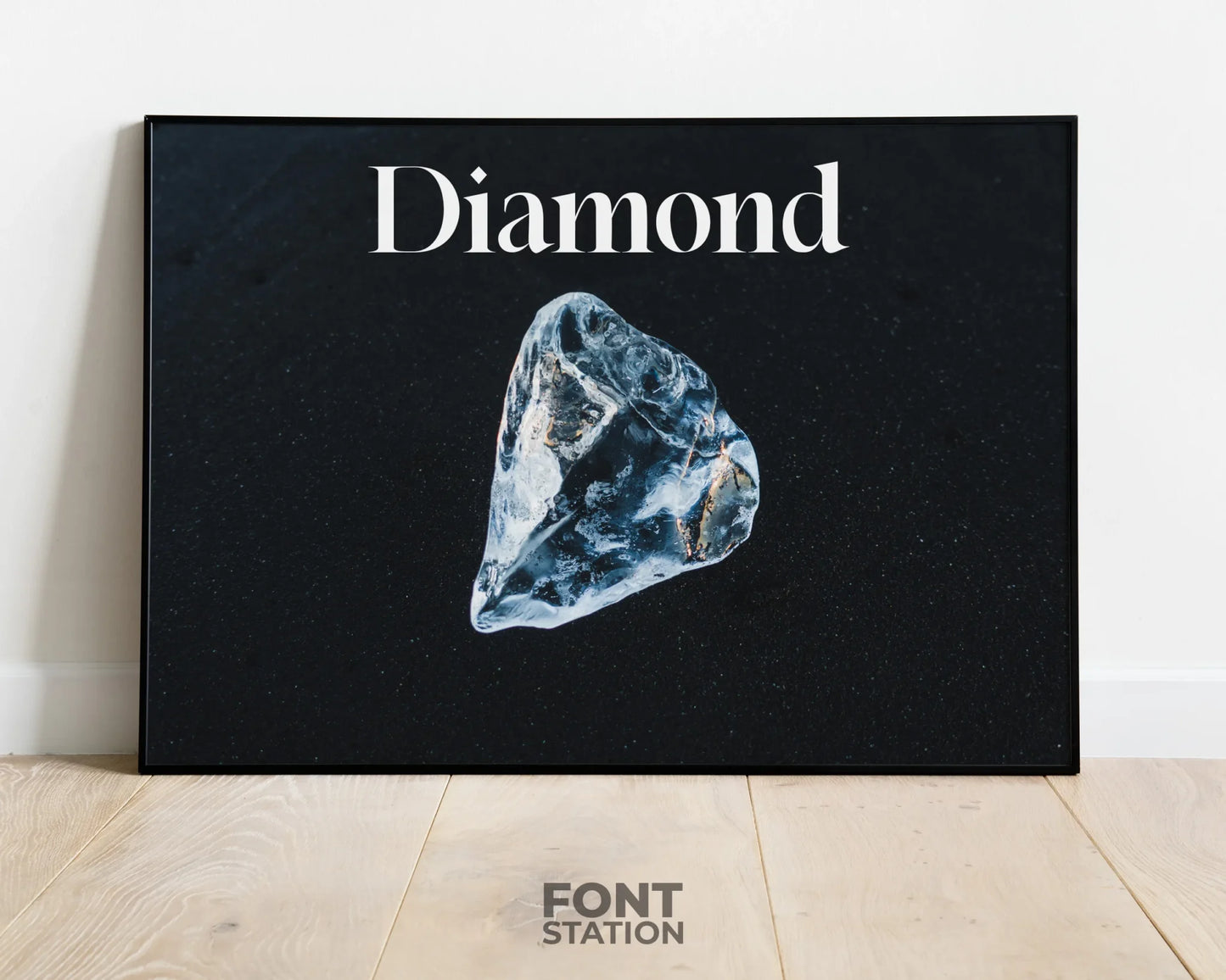 Diamond Font Display on Frame - Typography Presentation