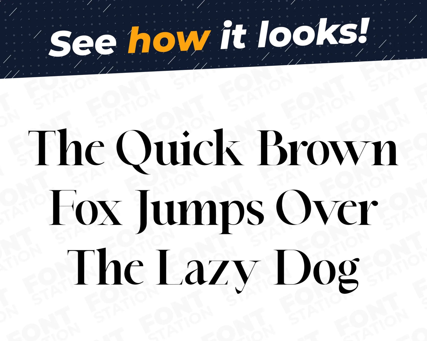 A complete showcase image of the Diamond font, featuring the text 'The quick brown fox jumps over the lazy dog' to display every letter of the alphabet.