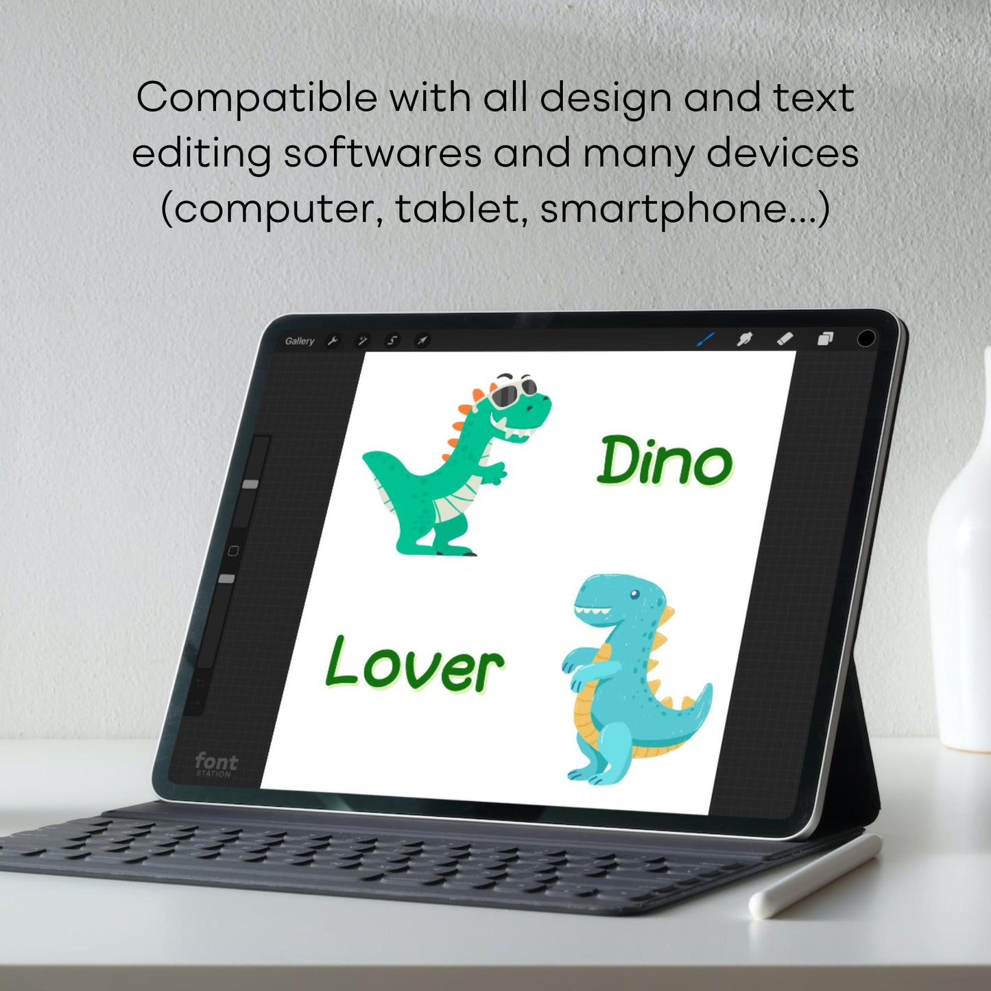 dino-friend-font-example-tablet-square