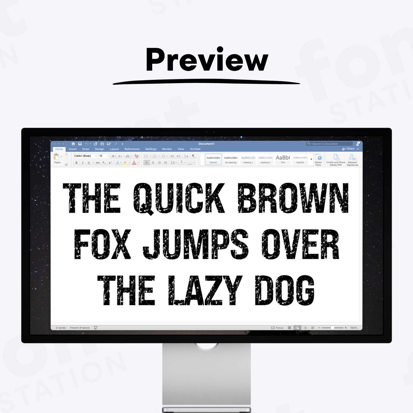 Different Formats and Sizes of Distressed Font