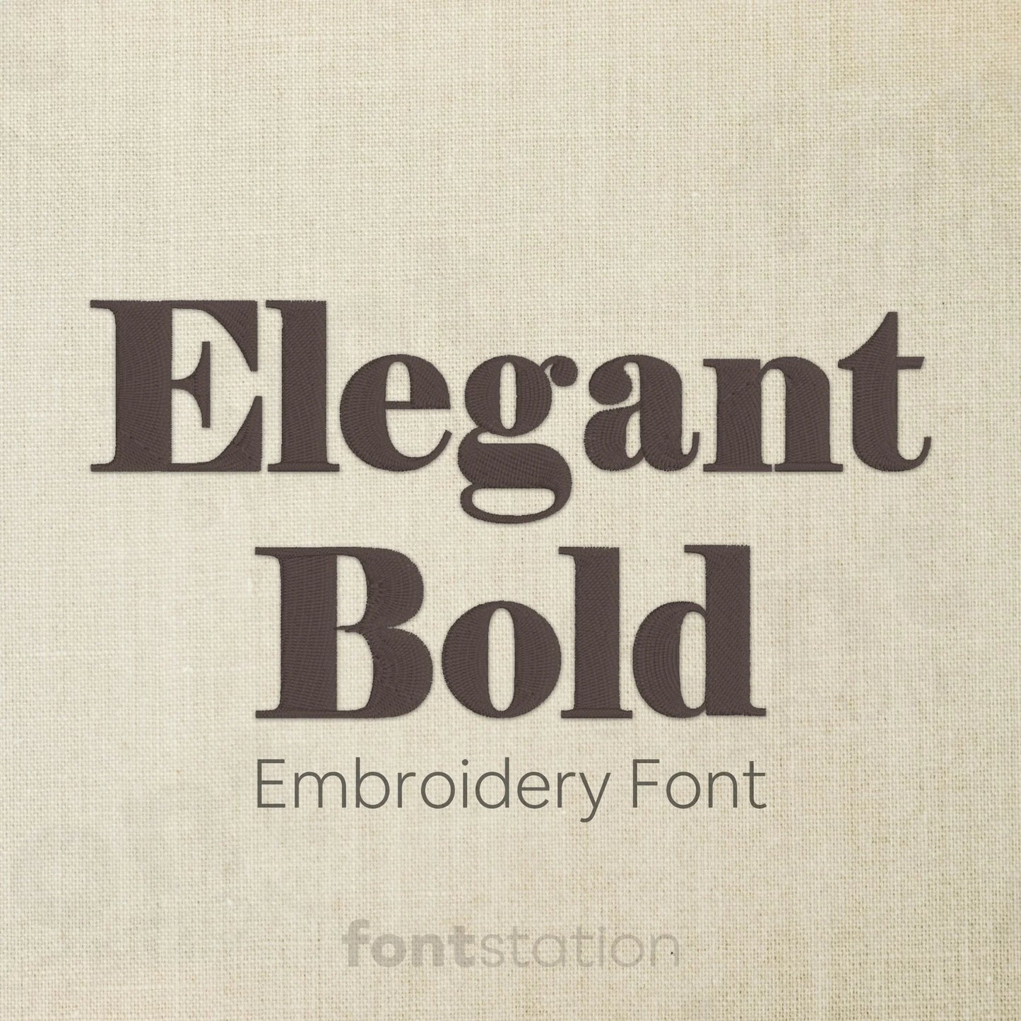 Main image of the Elegant Bold embroidery font created by FontStation.
