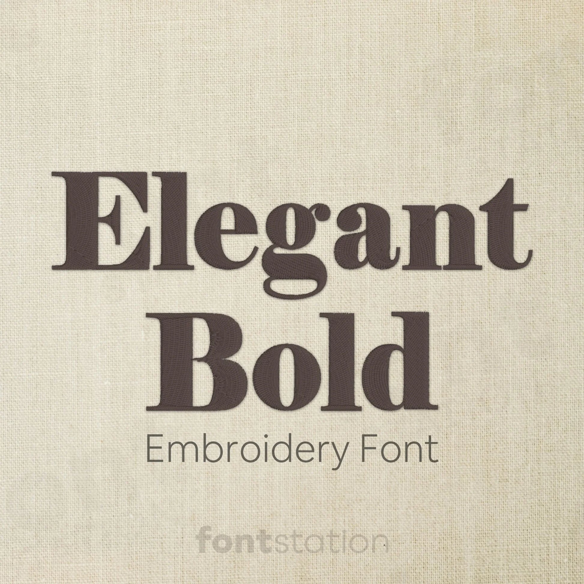 Main image of the Elegant Bold embroidery font created by FontStation.