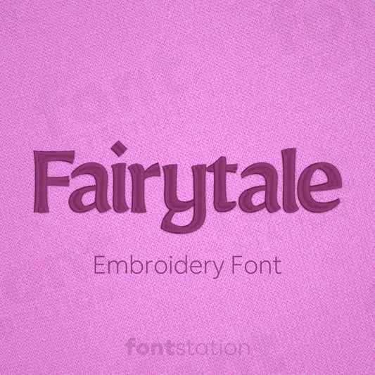Main image of the Fairytale embroidery font created by FontStation.