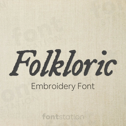 Main image of the Folkloric embroidery font created by FontStation.