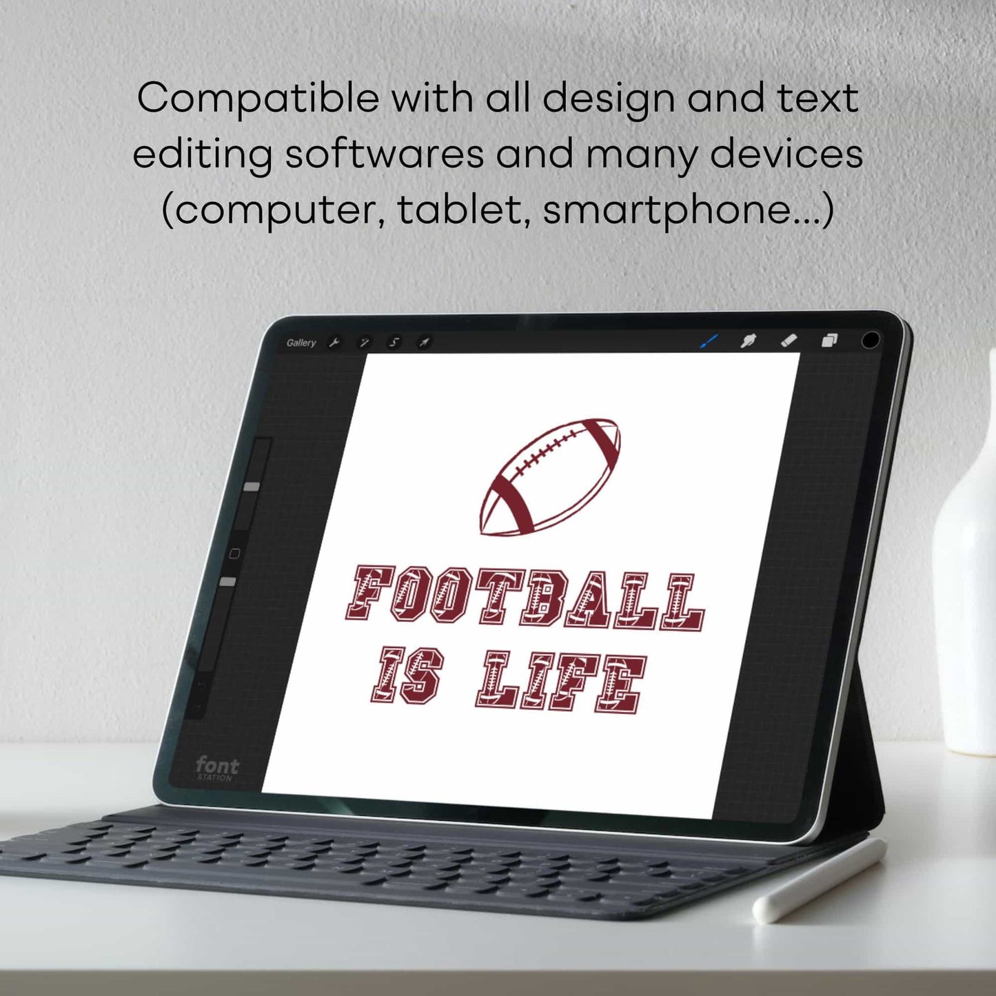 football-varsity-font-example-tablet-square