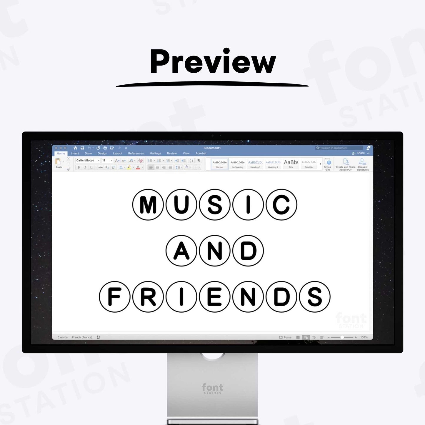 A complete showcase image of the Friendship Beaded Bracelet font, featuring the text 'The quick brown fox jumps over the lazy dog' to display every letter of the alphabet.
