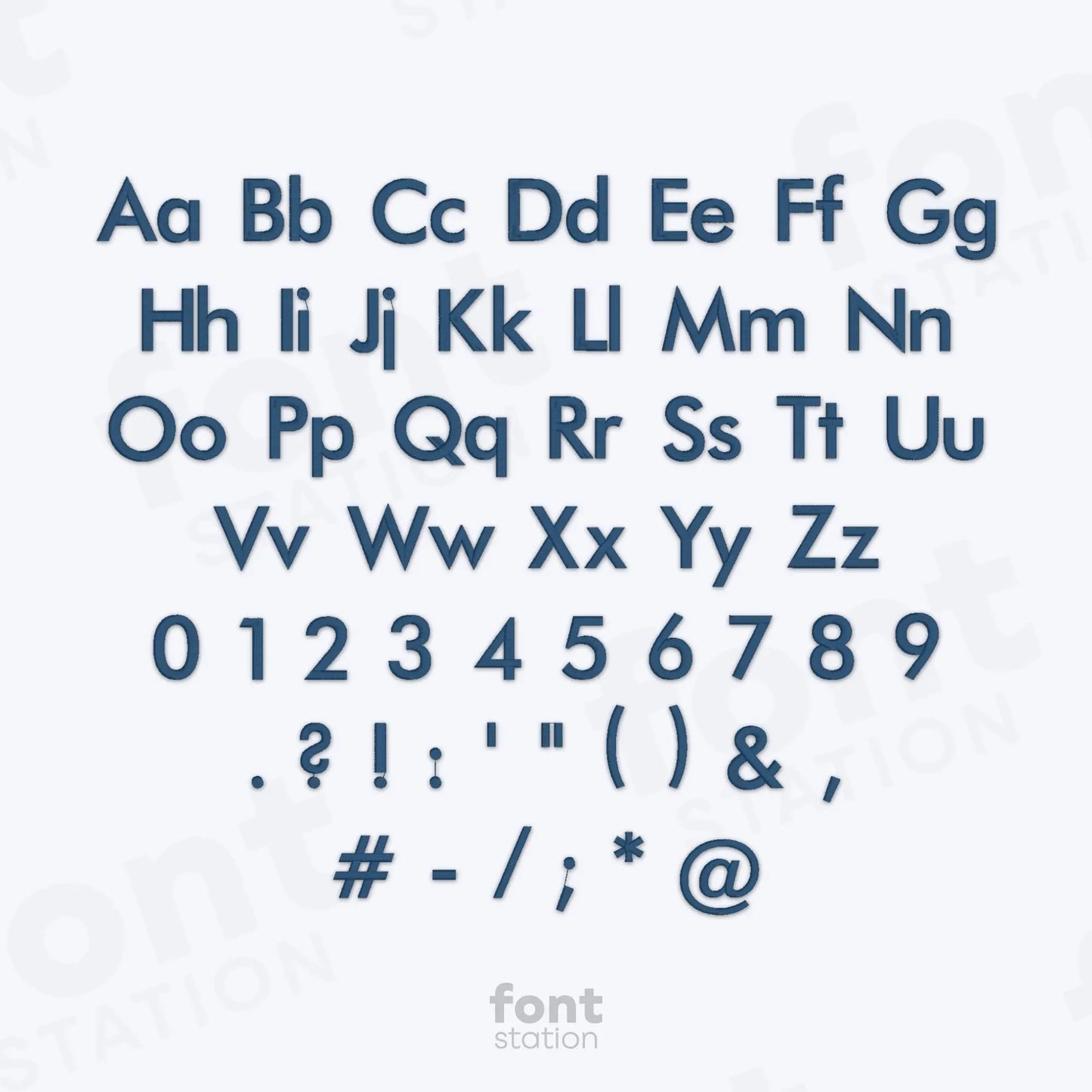 Futura Bold Embroidery Font