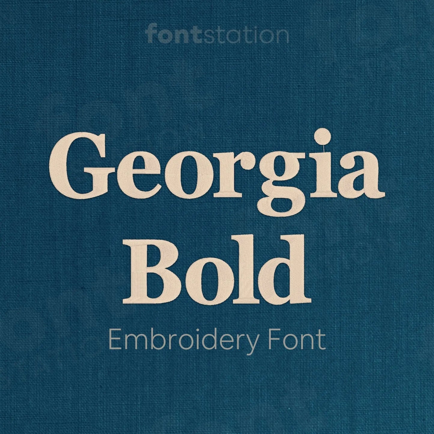 Main image of the Georgia Bold embroidery font created by FontStation.