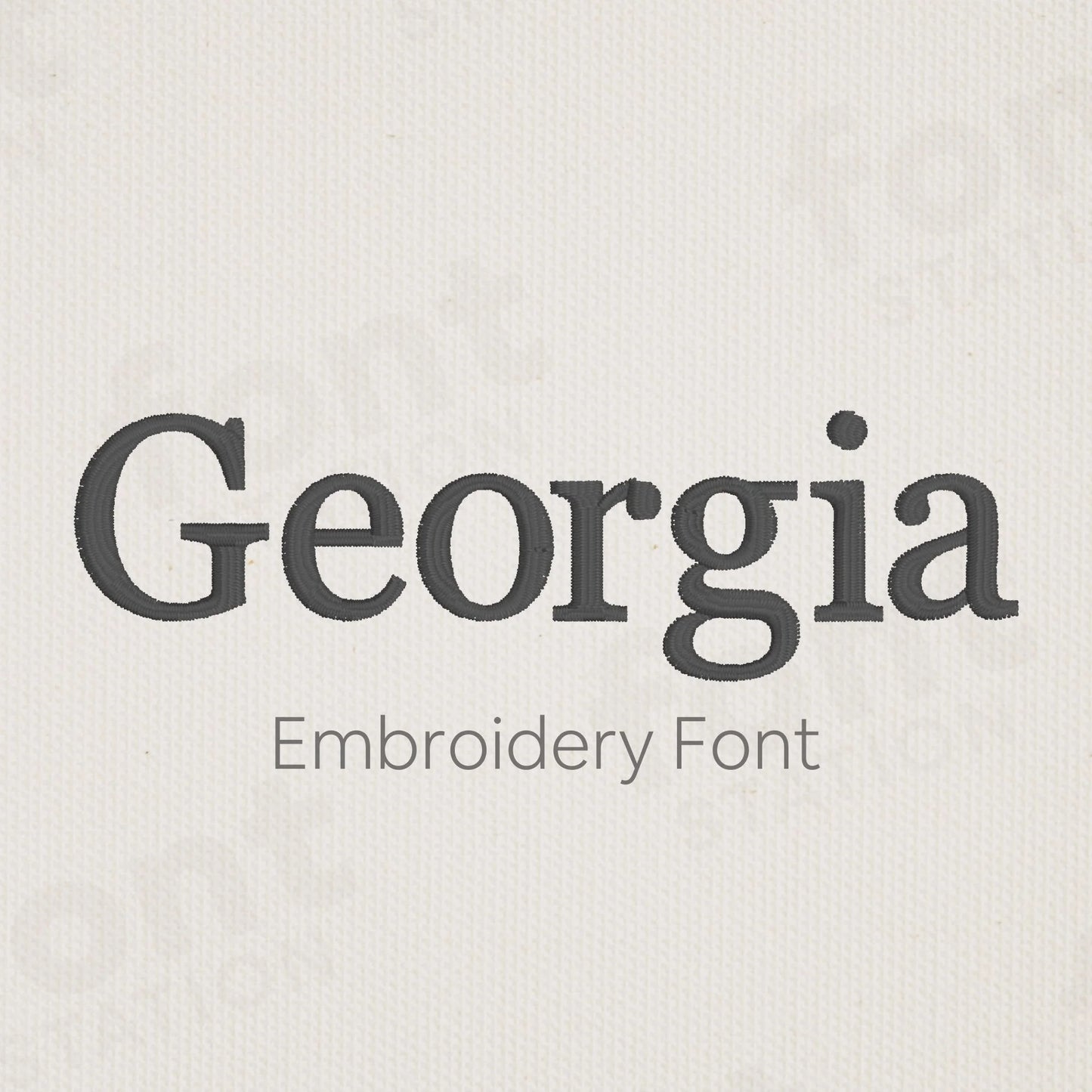 Main image of the Georgia embroidery font created by FontStation.