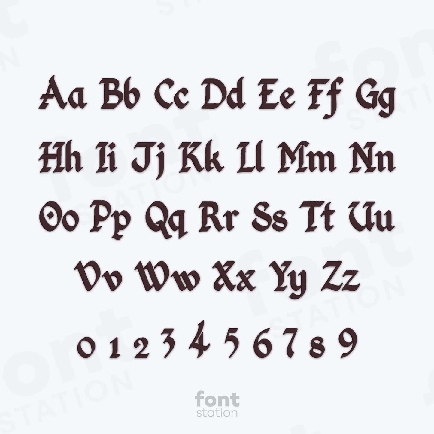 Gothic Embroidery Font