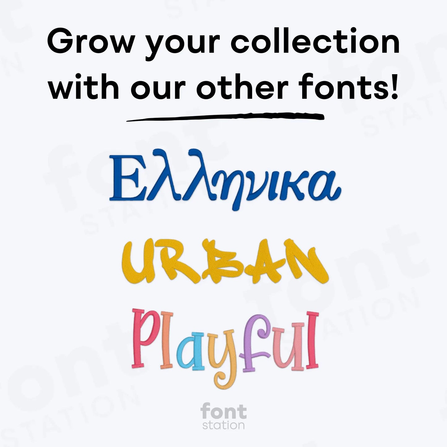 Greek Letters Embroidery Font