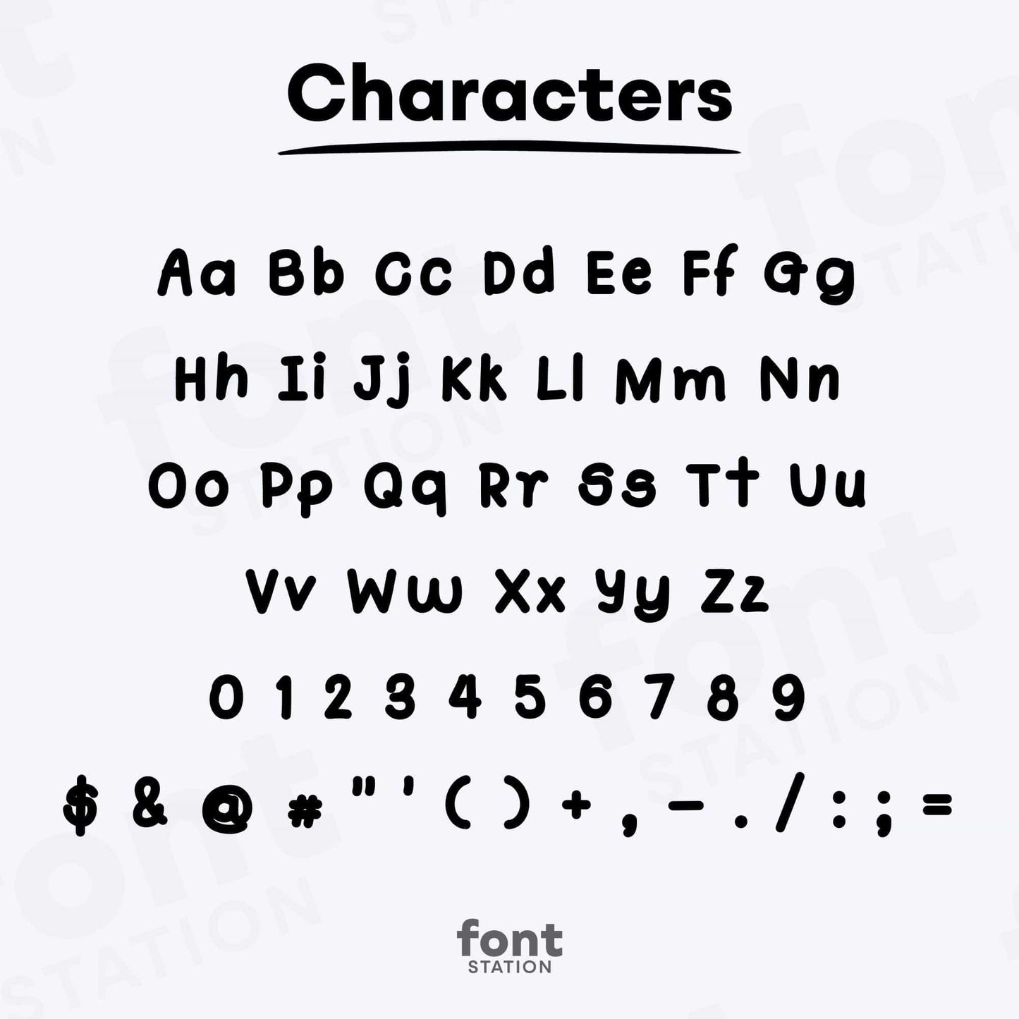 Image showing all characters available in the Handwritten Note Taking font extra bold created by FontStation.
