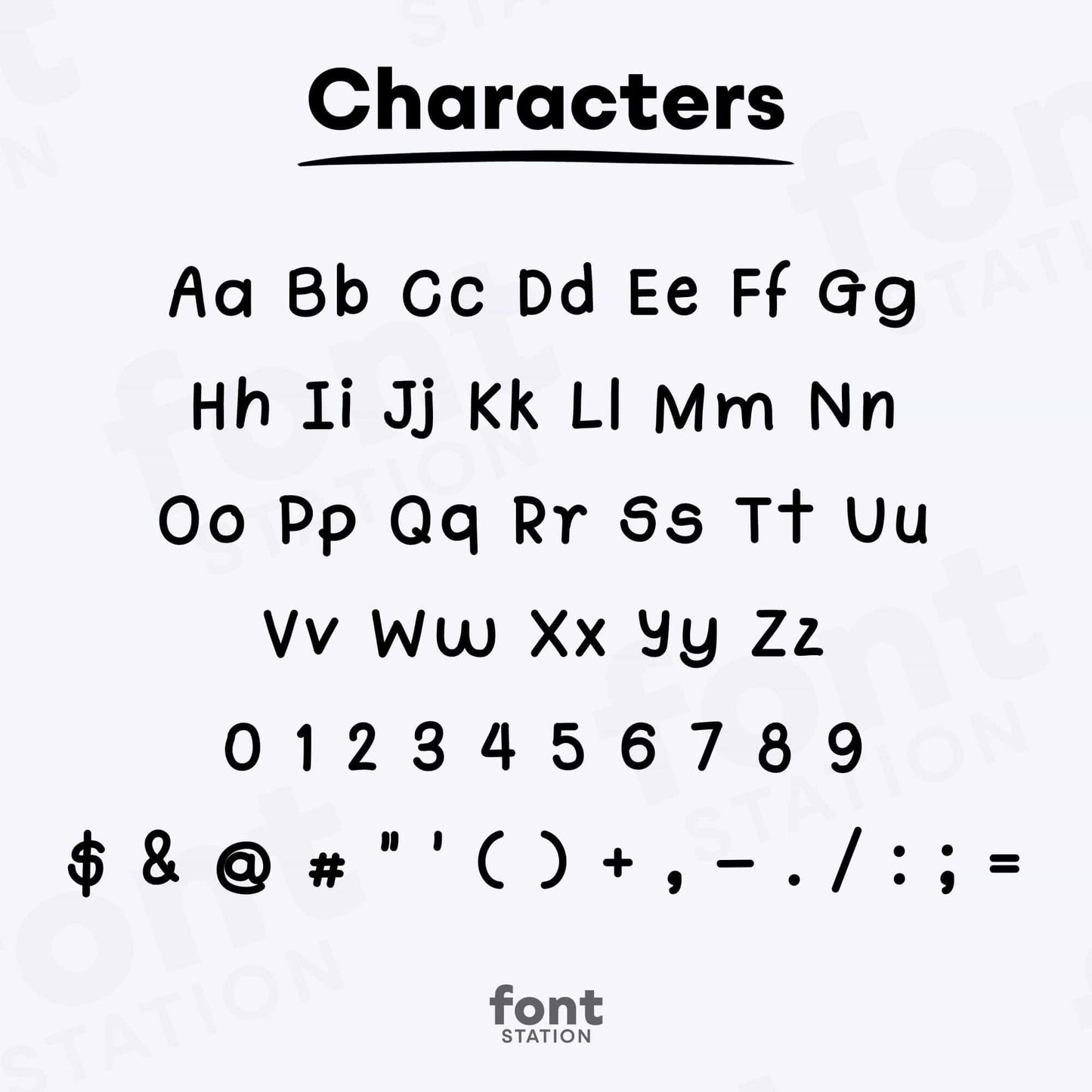 Image showing all characters available in the Handwritten Note Taking font bold created by FontStation.