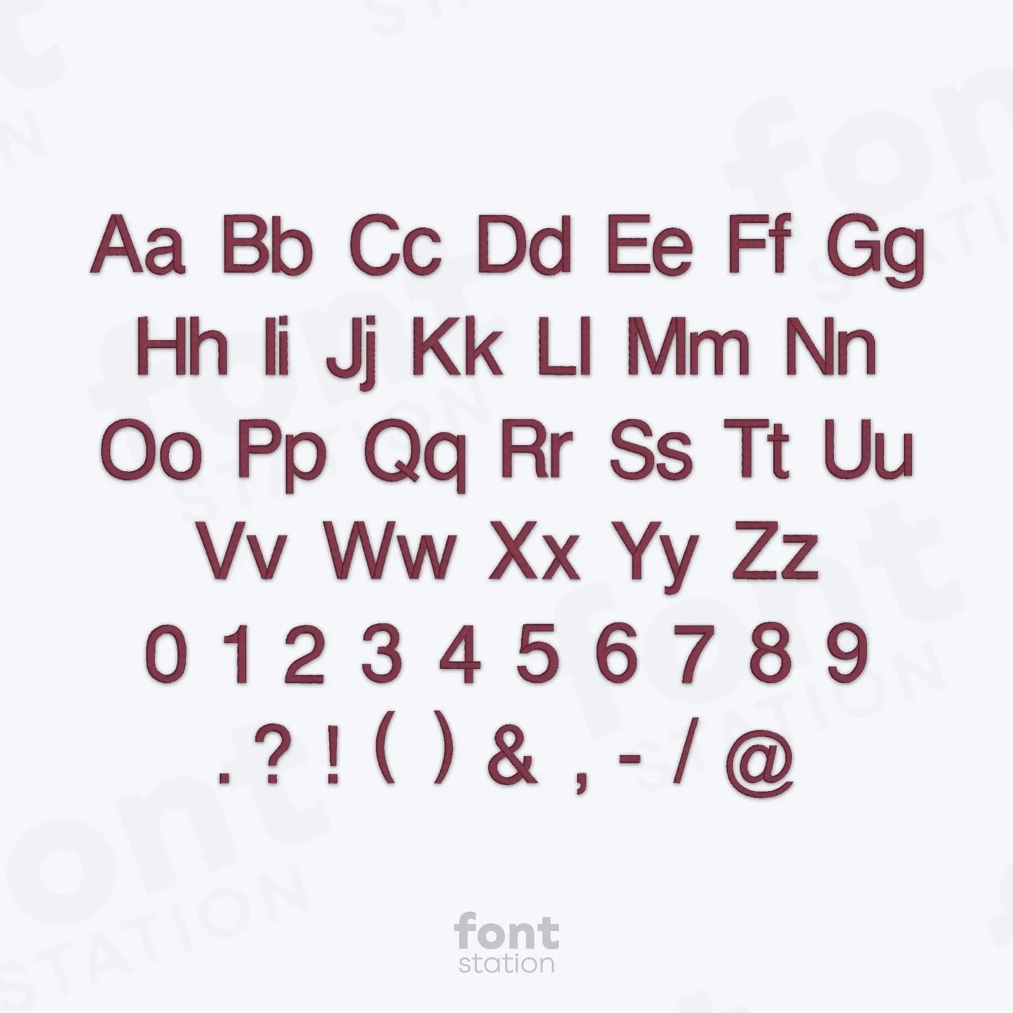 Helvetica Embroidery Font