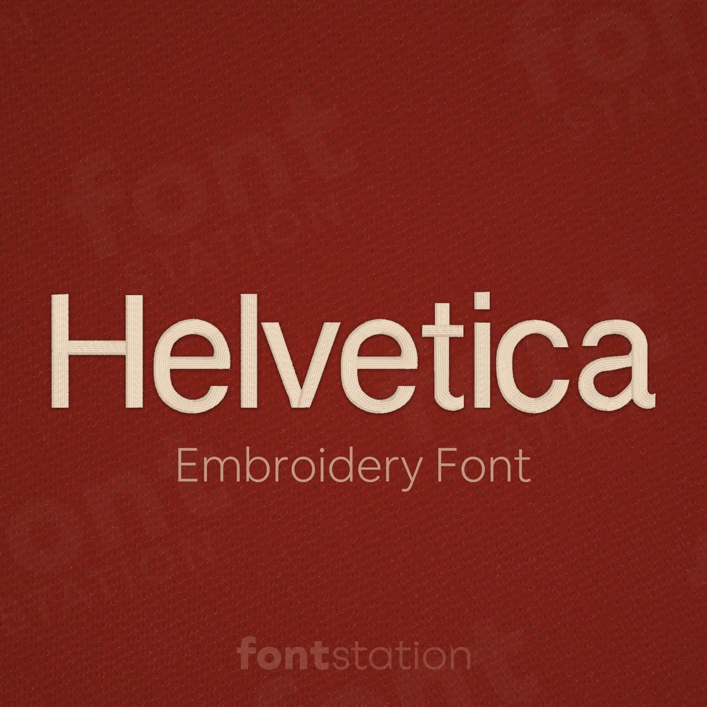 Main image of the Helvetica embroidery font created by FontStation.