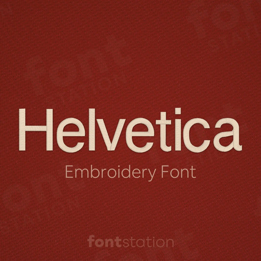 Main image of the Helvetica embroidery font created by FontStation.