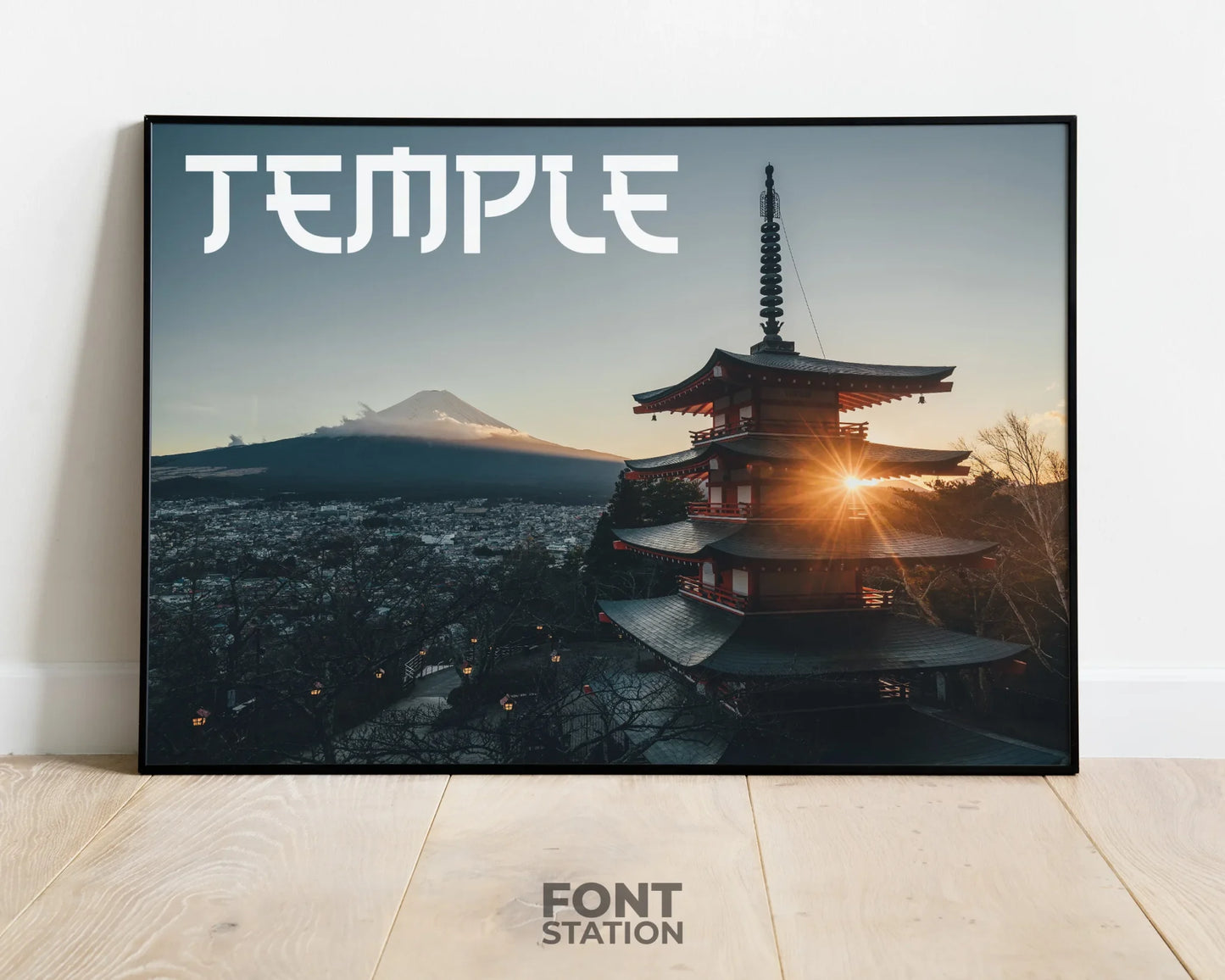 Japanese Font Display on Frame - Typography Presentation