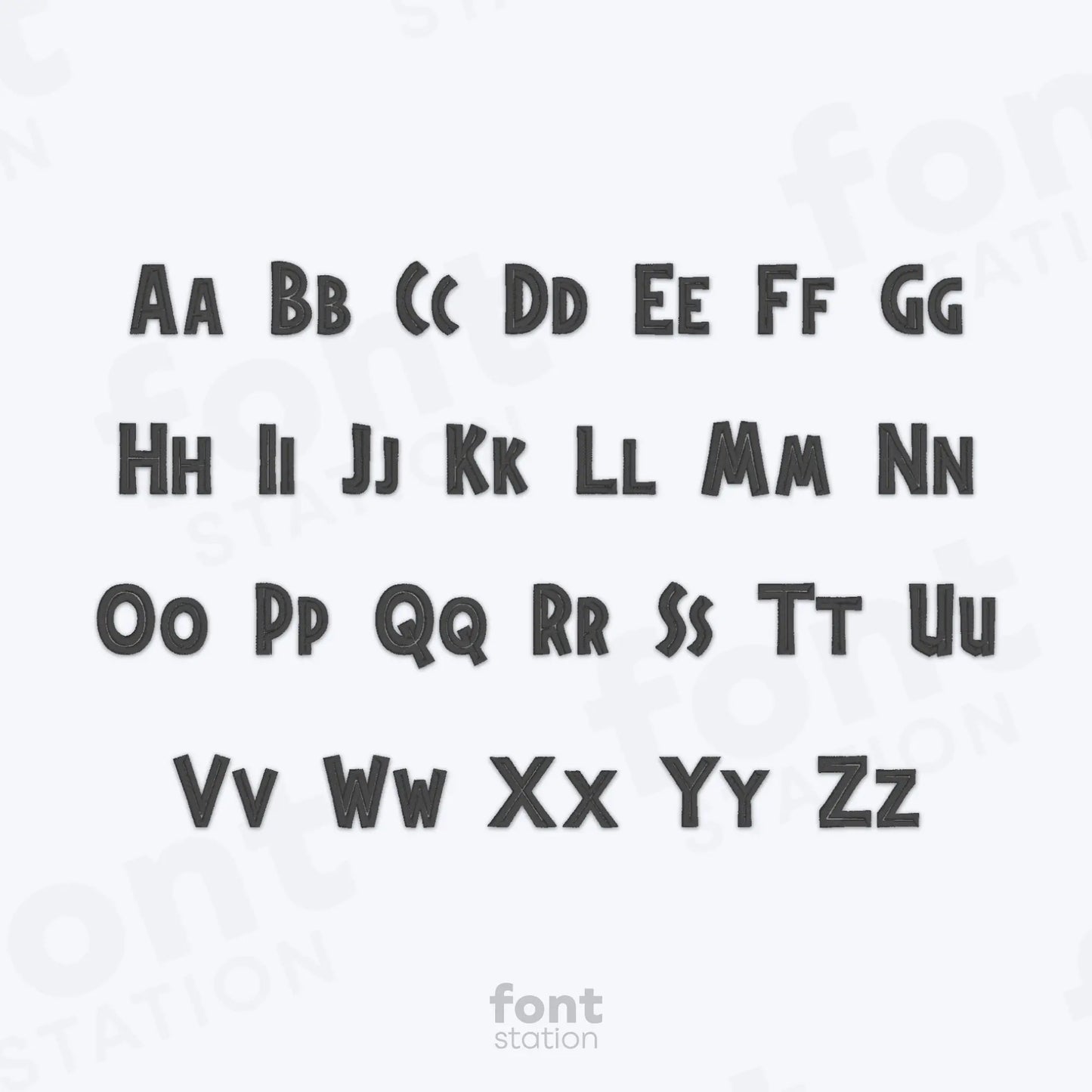 Dinorassic Embroidery Font
