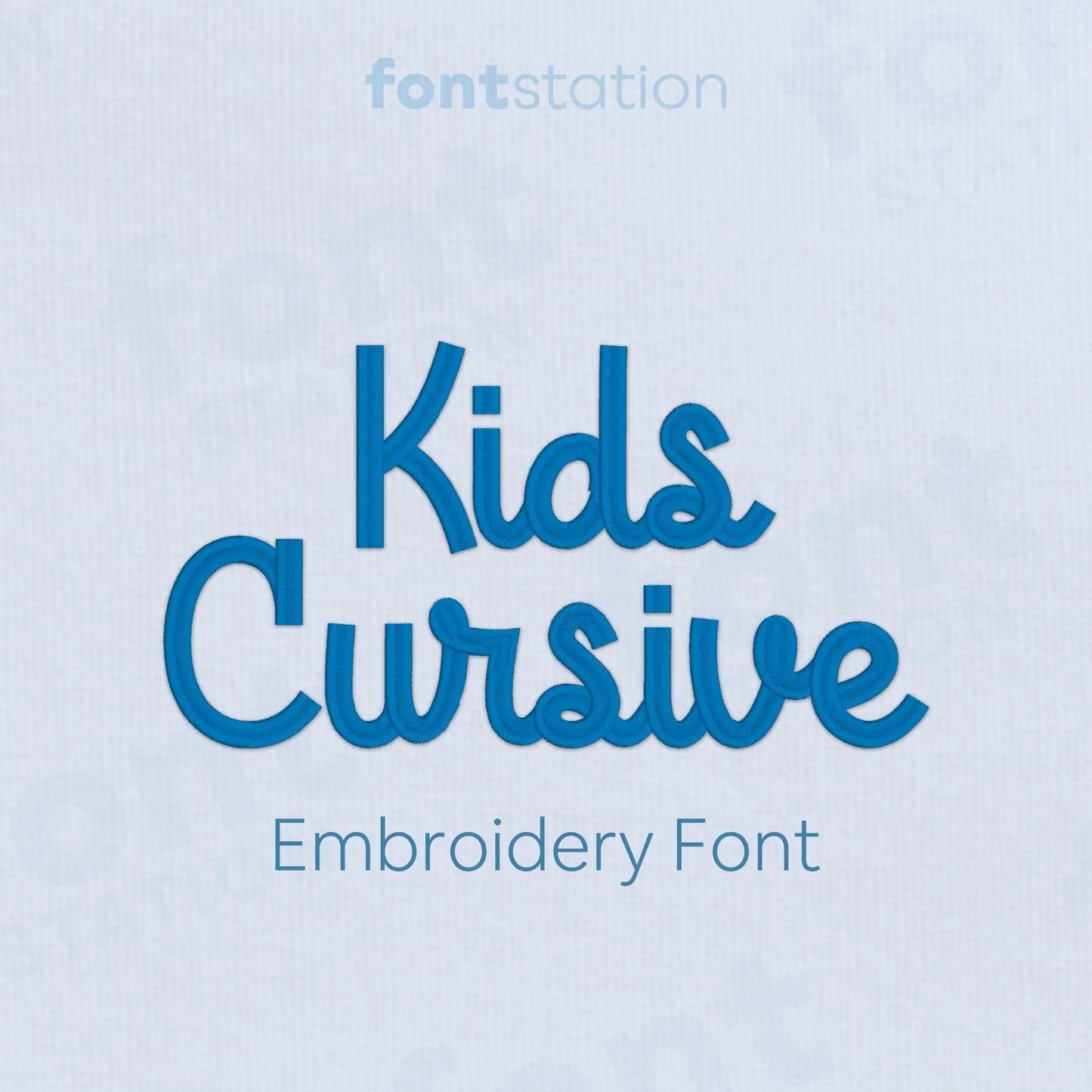 Main image of the Kids Cursive embroidery font created by FontStation.