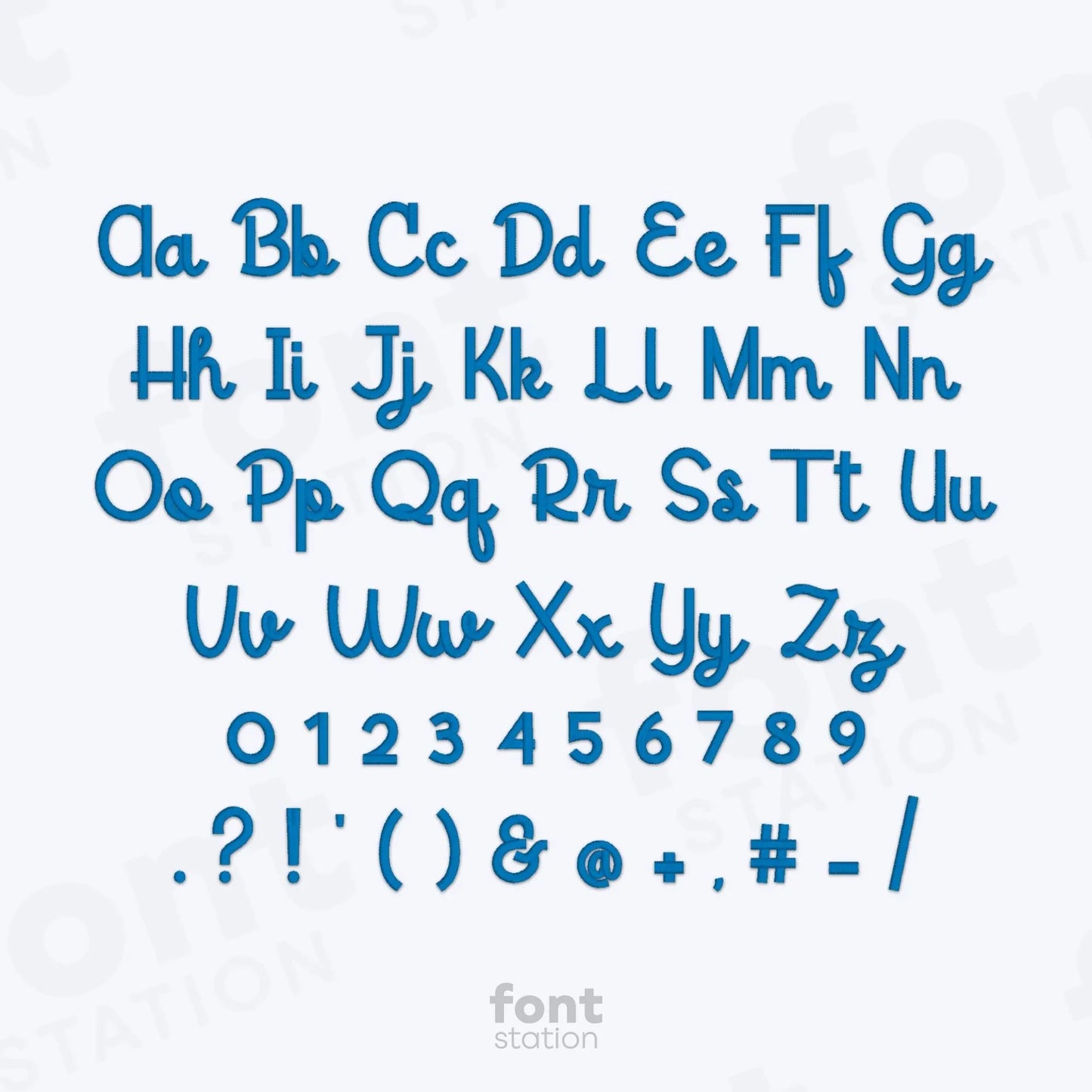Kids Cursive Embroidery Font