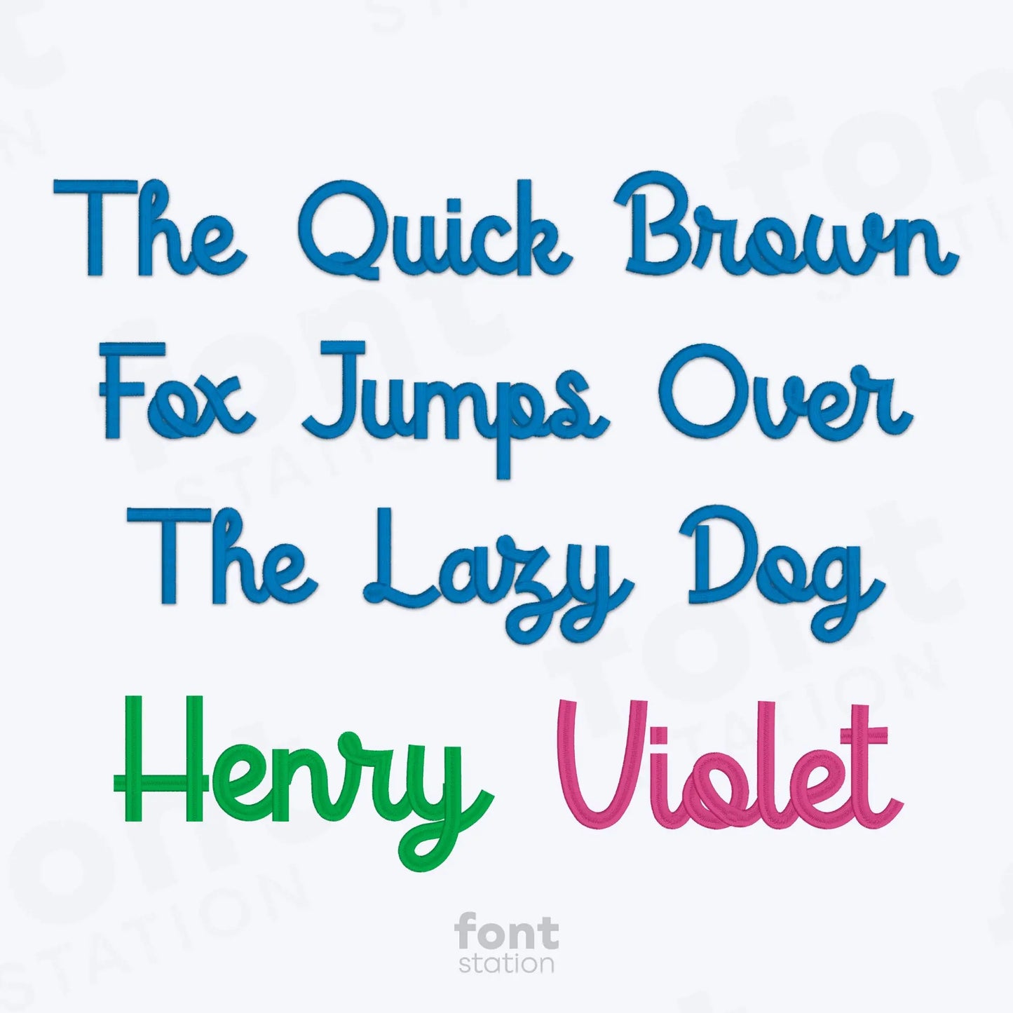 Kids Cursive Embroidery Font