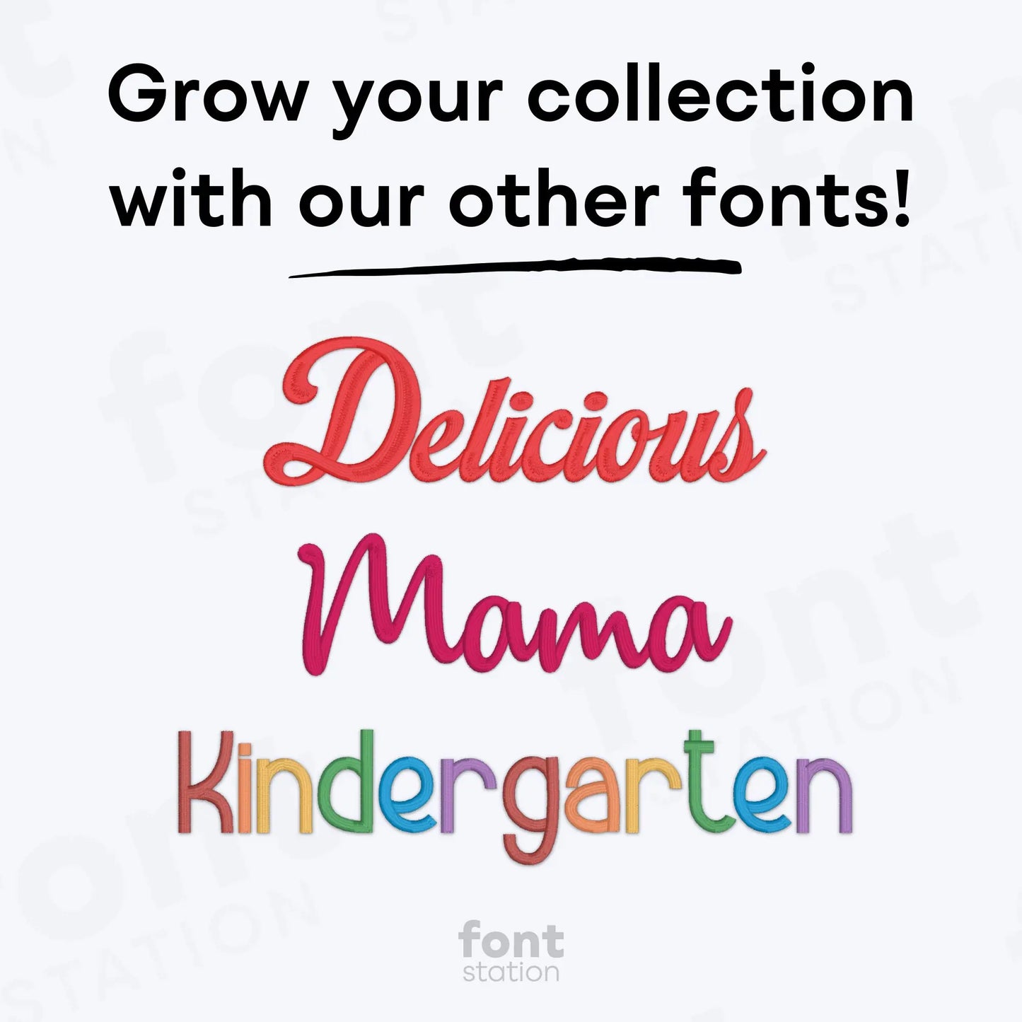 Kids Cursive Embroidery Font