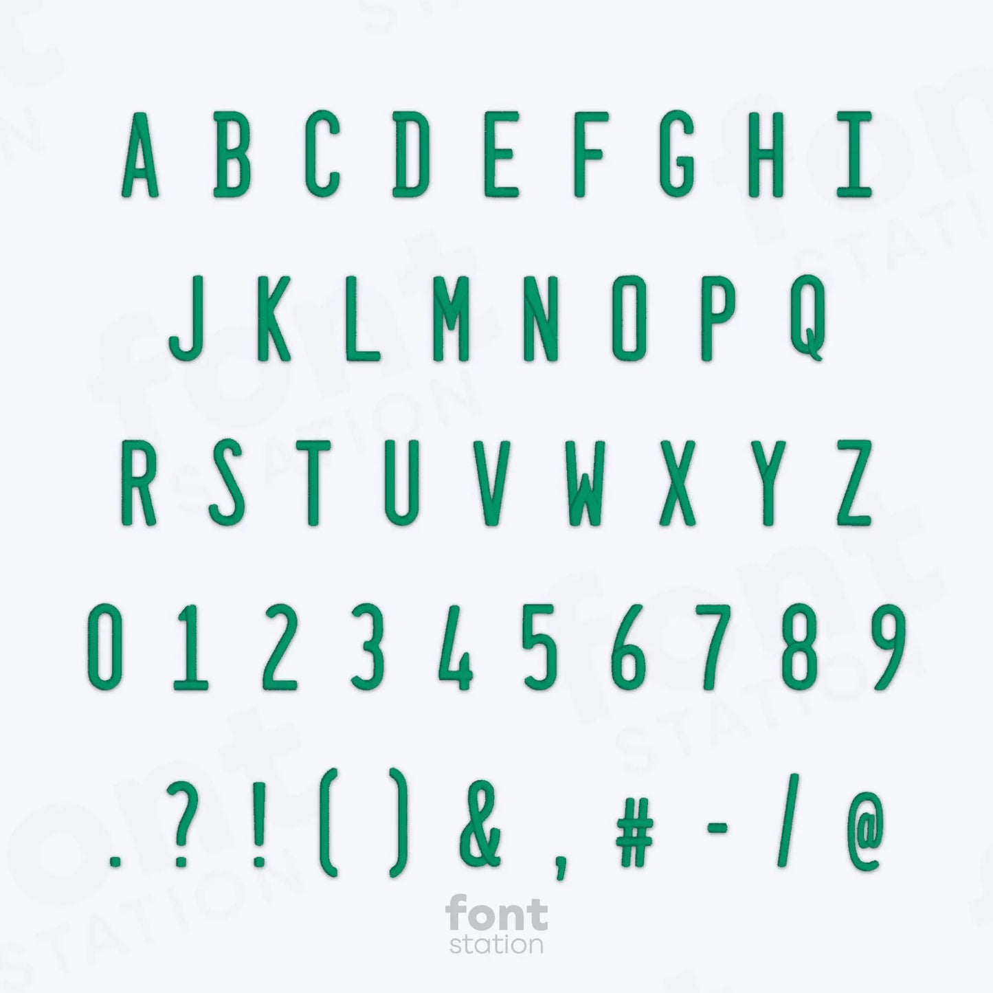 License Plate Embroidery Font