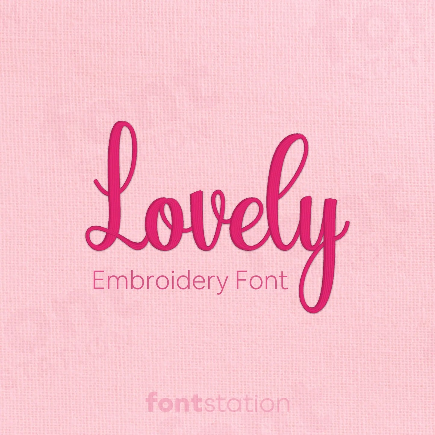 Main image of the Lovely embroidery font created by FontStation.