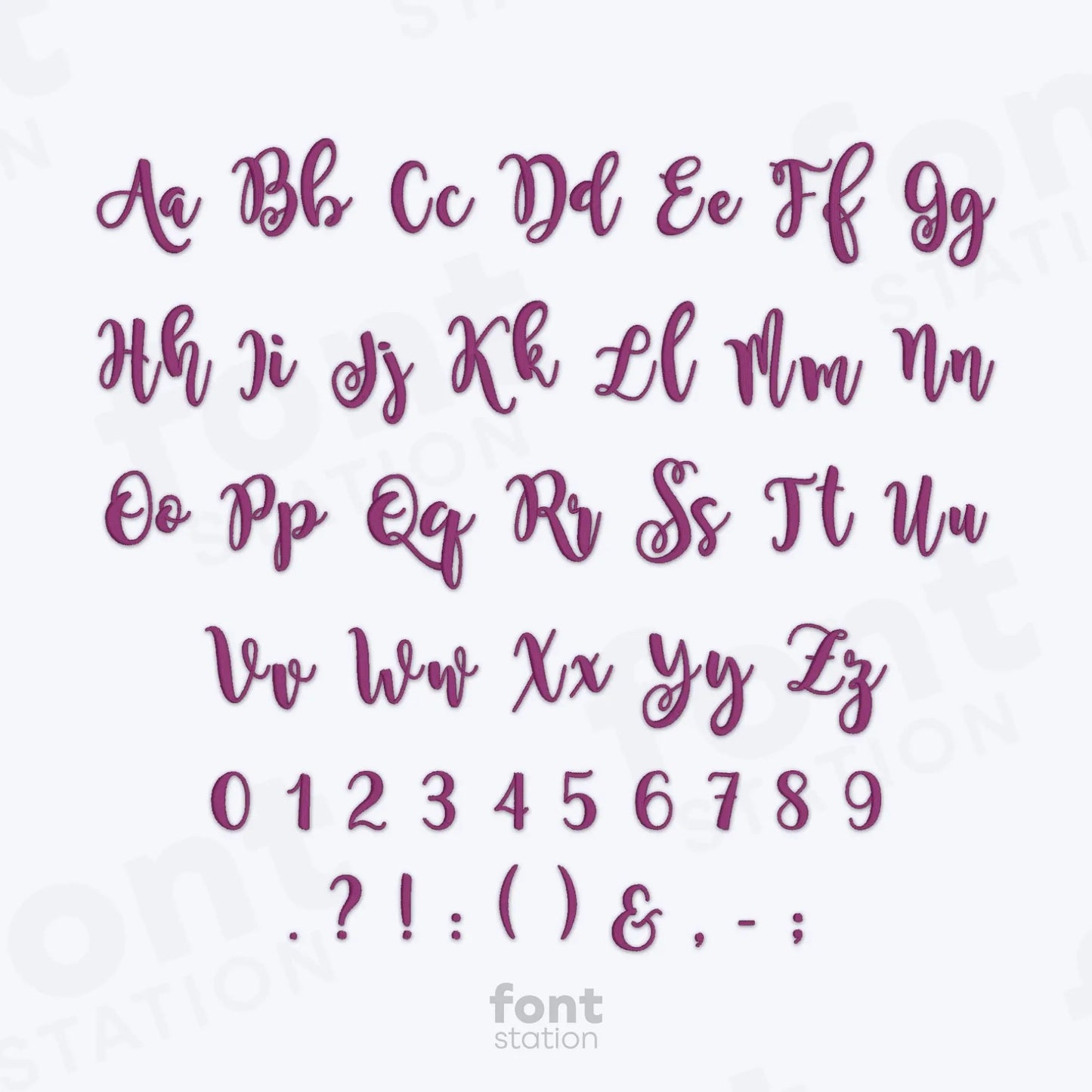 Magnolia Sky Embroidery Font
