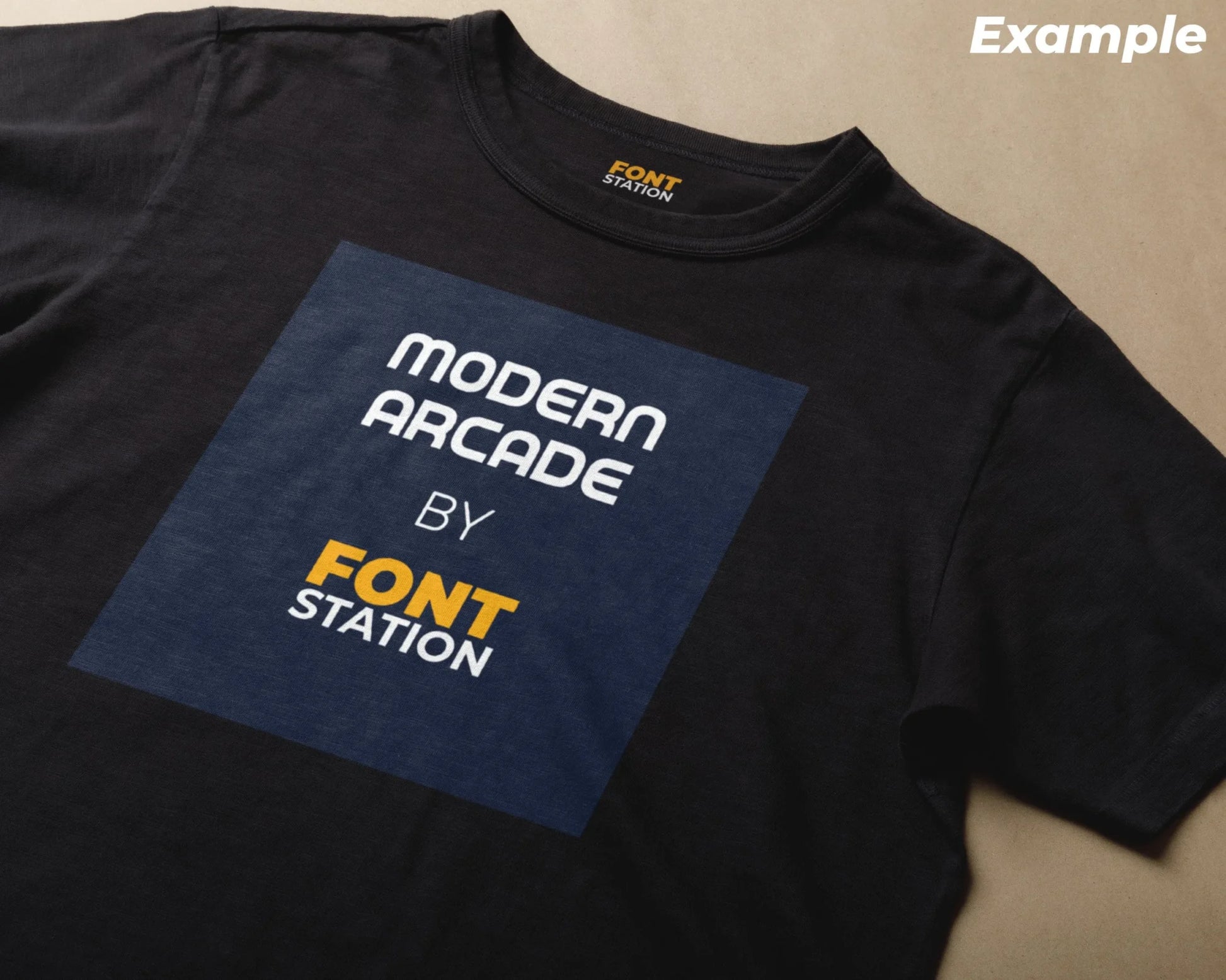 Sublimated T-Shirt with Modern Arcade Font Typography - Fashionable Apparel Displaying Stylish Lettering