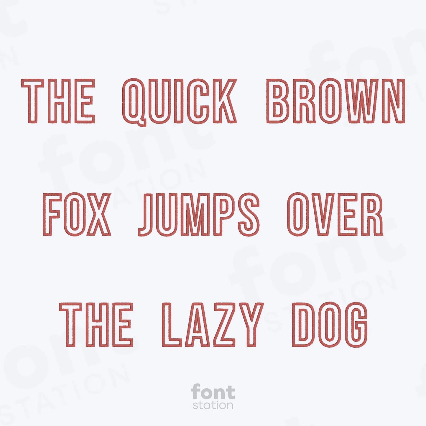 Modern Outline Embroidery Font