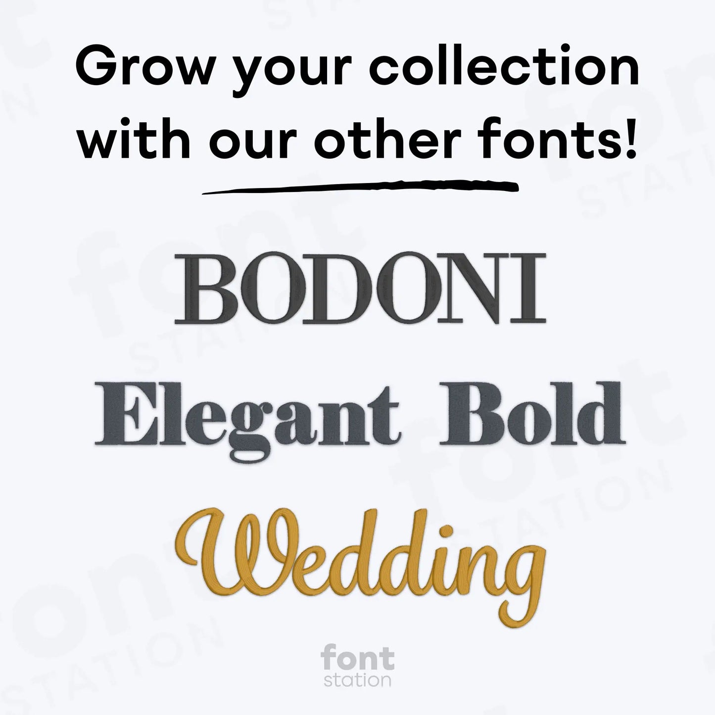 Modern Outline Embroidery Font