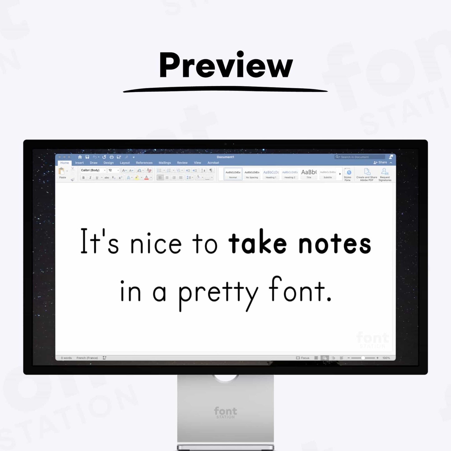Different Formats and Sizes of Neat Notes Font