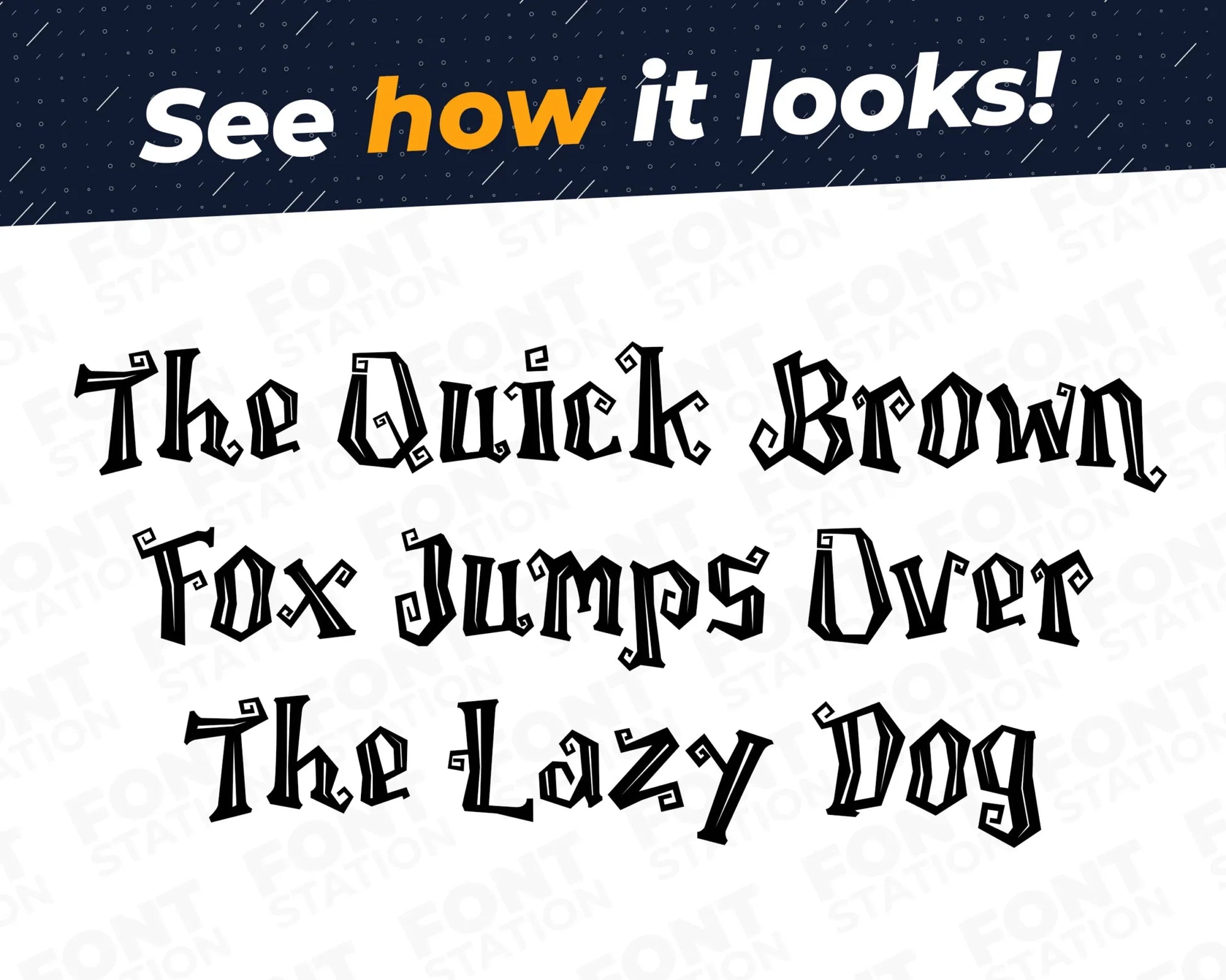 A complete showcase image of the Pumpkin font, featuring the text 'The quick brown fox jumps over the lazy dog' to display every letter of the alphabet.