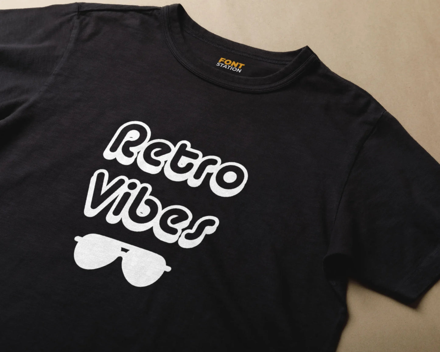 Sublimated T-Shirt with Retro Shadow Font Typography - Fashionable Apparel Displaying Stylish Lettering