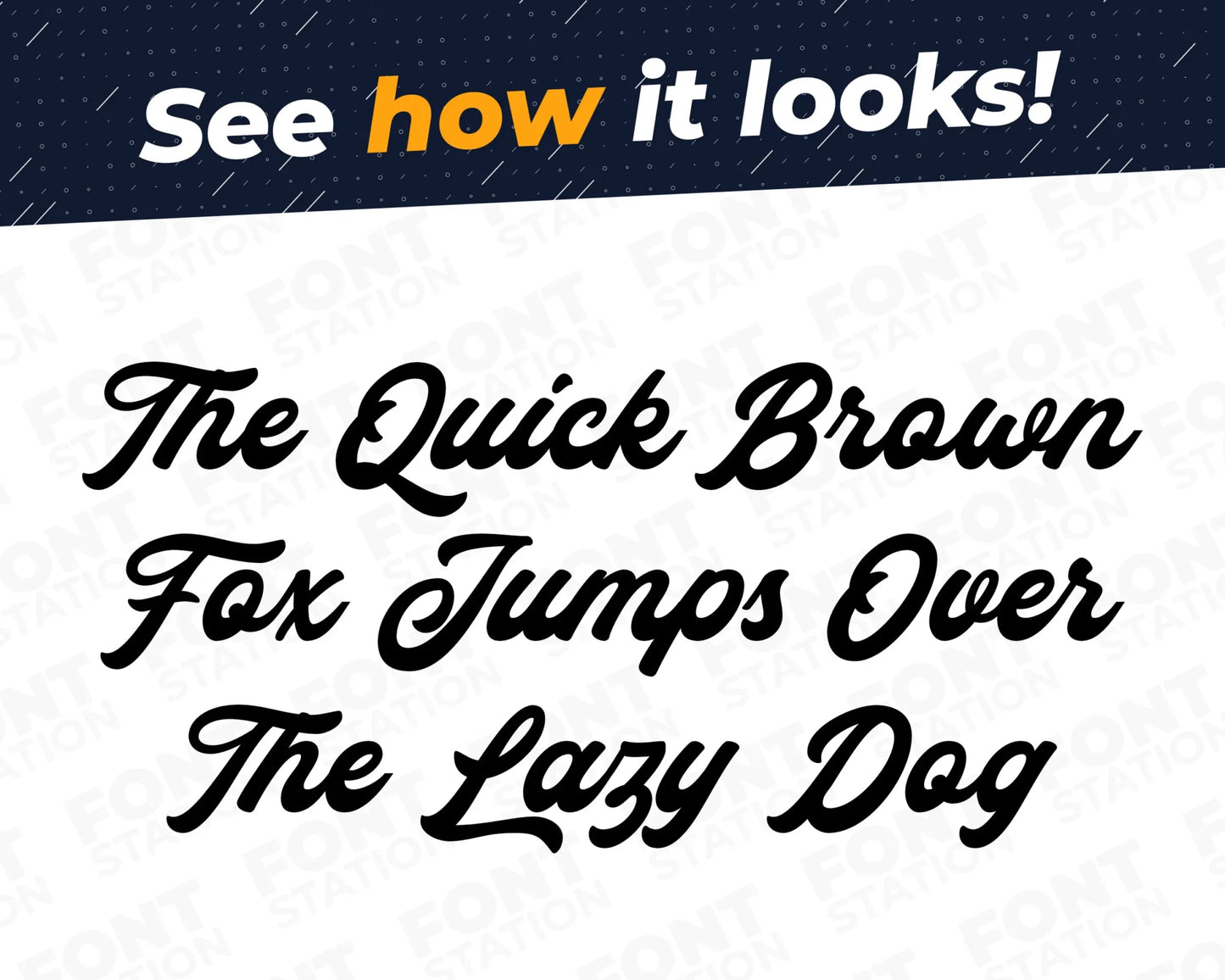 A complete showcase image of the Rock N Roll font, featuring the text 'The quick brown fox jumps over the lazy dog' to display every letter of the alphabet.